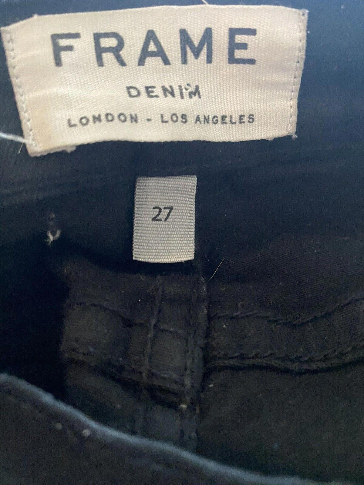 Frame Woman's Frame Denim Le Skinny De Jeane Black Ripped Pants 27 Size 27" / US 4 / IT 40 - 4 Thumbnail