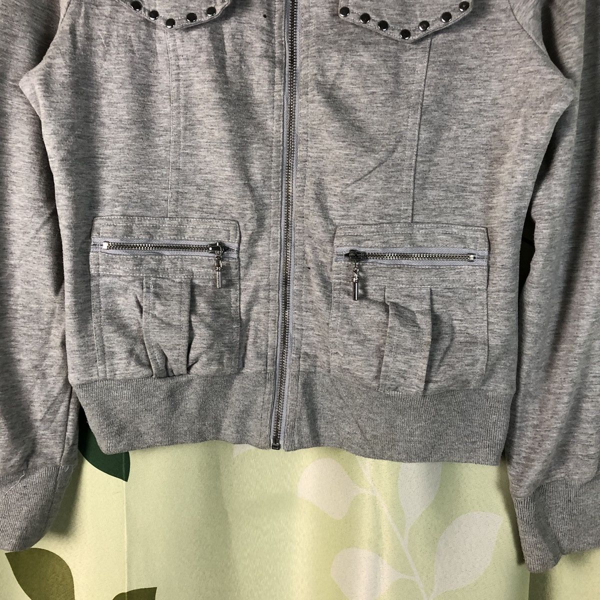Japanese Brand Cecil Mcbee Grey multipocket jacket sweater #7419 Size M / US 6-8 / IT 42-44 - 6 Thumbnail