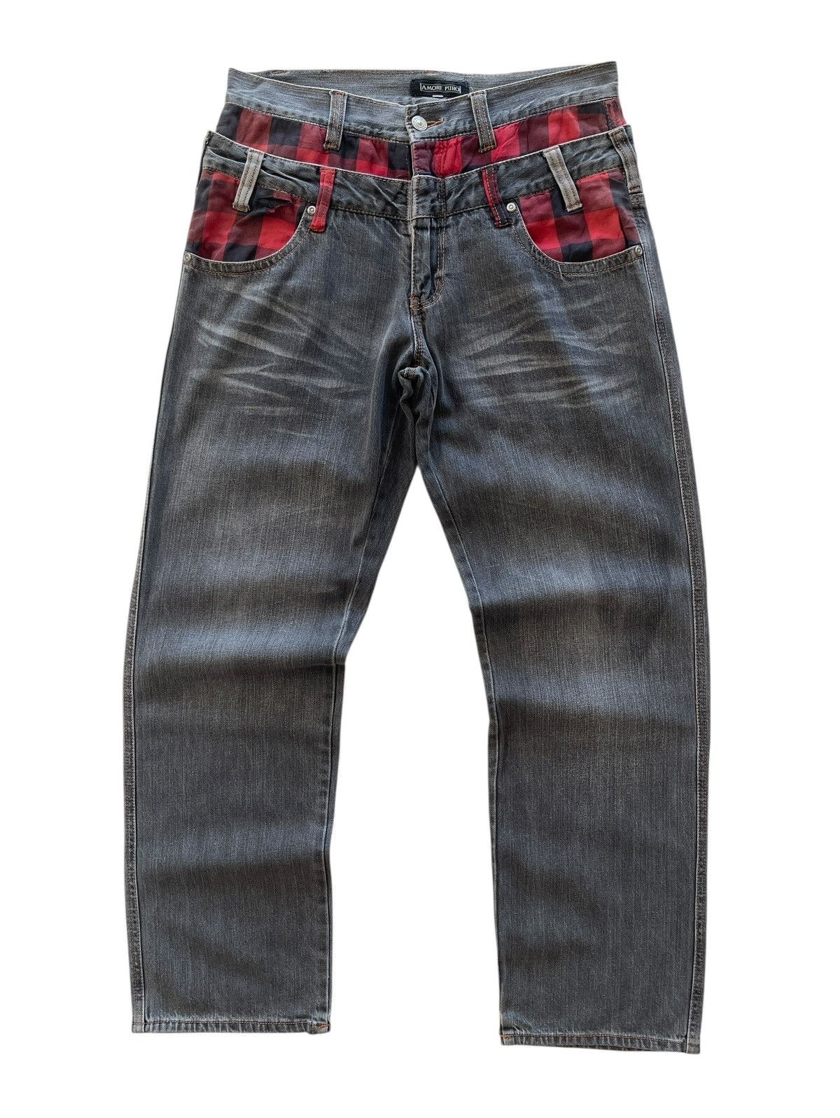 Japanese Brand Vintage Amore Puro Double Waist Denim Size US 30 / EU 46 - 1 Thumbnail