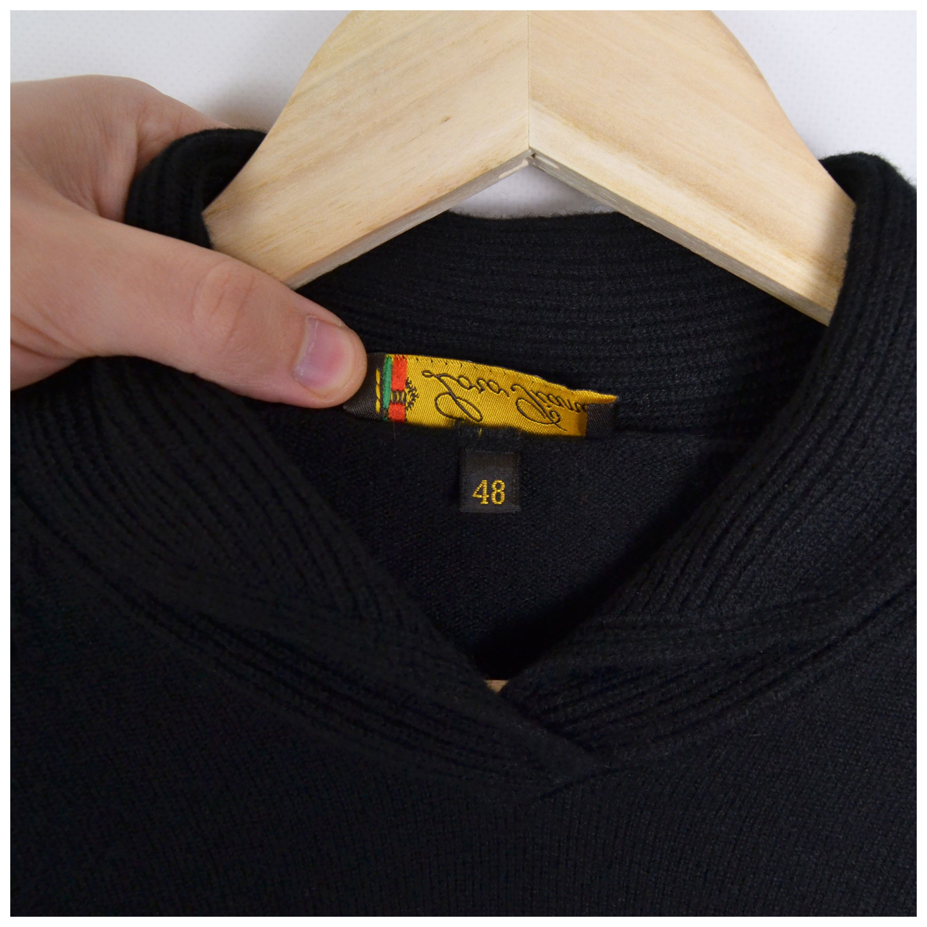 Loro Piana Vintage Loro Piana Black Cashmere Shawl Collar Sweater Size XL / US 12-14 / IT 48-50 - 13 Thumbnail