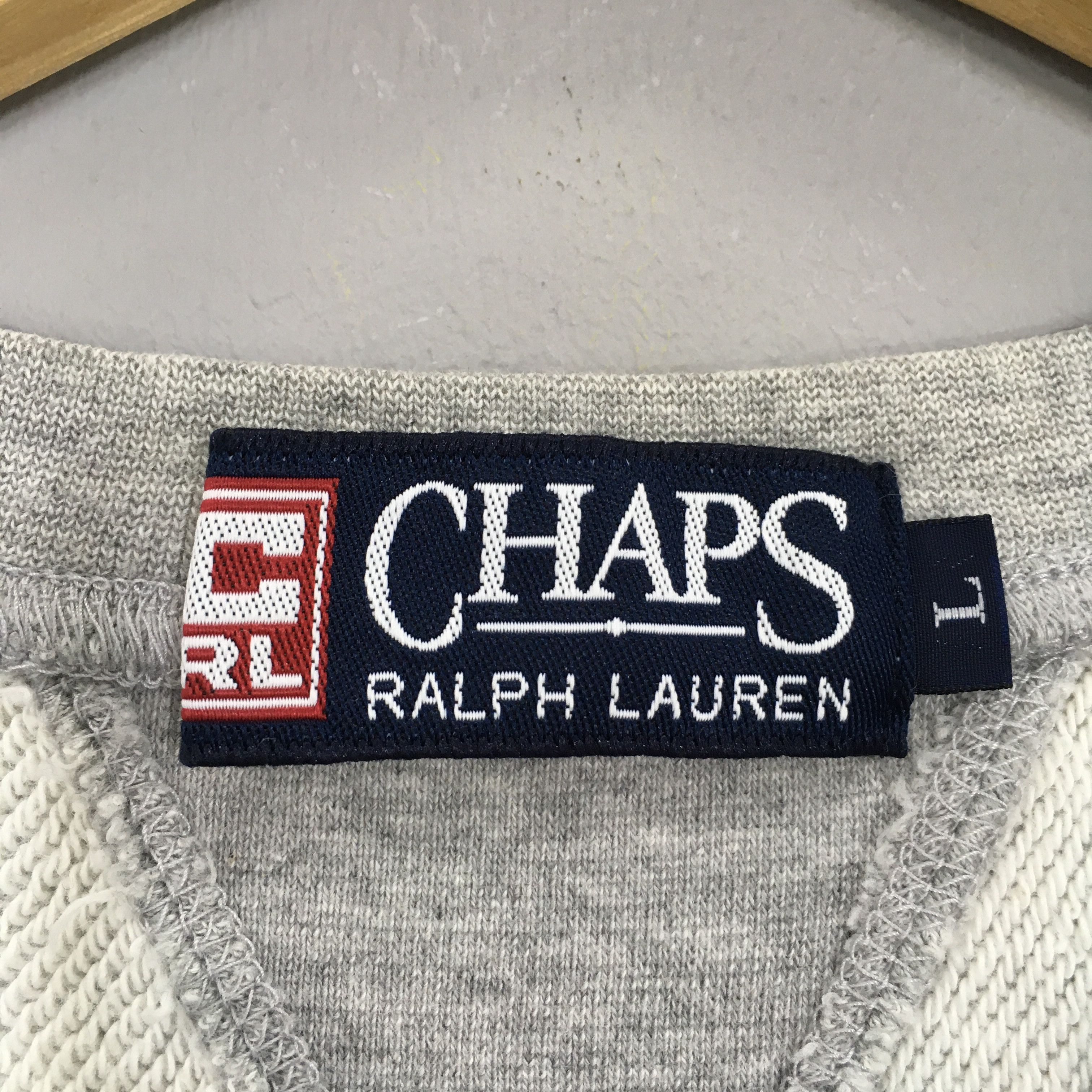 Chaps Ralph Lauren × Polo Ralph Lauren × Ralph Lauren Vintage 90s Chaps Ralph Lauren Gray Sweatshirt Large Size US L / EU 52-54 / 3 - 7 Thumbnail