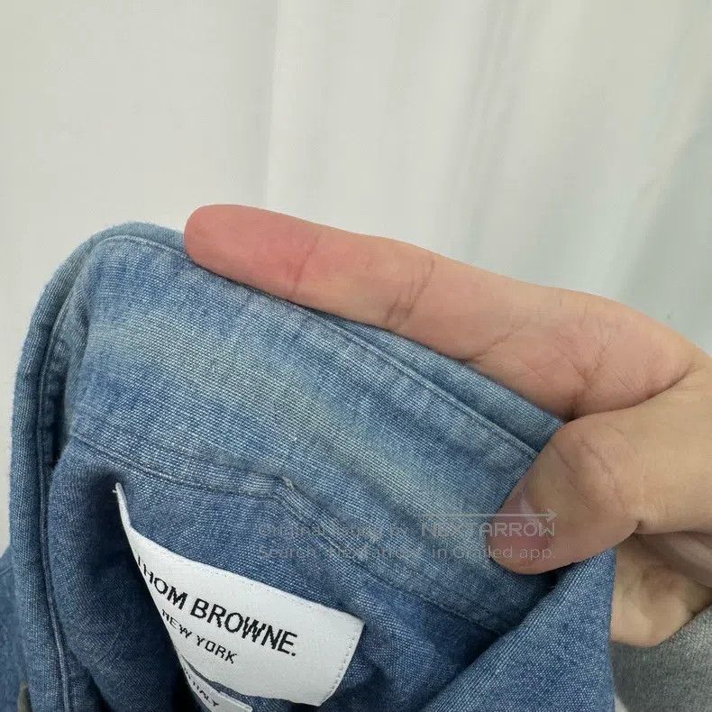 Thom Browne Thom Browne Blue Denim Shirt Size US XL / EU 56 / 4 - 6 Thumbnail