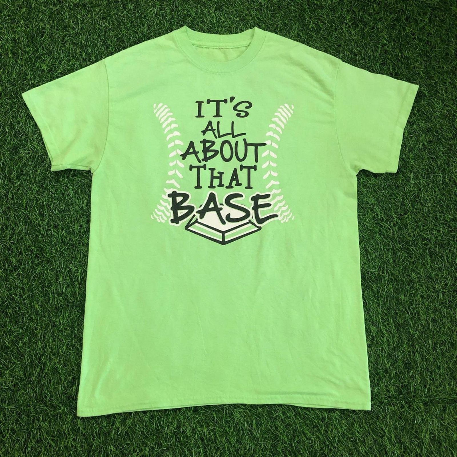 Other Green ‘It’s All About That Base’ Baseball Graphic Quote Tee Size US M / EU 48-50 / 2 - 1 Thumbnail