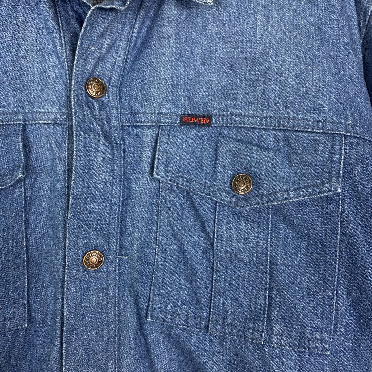 Edwin Vintage 80s Edwin I Am Rich Man Denim Chore Jacket Size US M / EU 48-50 / 2 - 5 Thumbnail