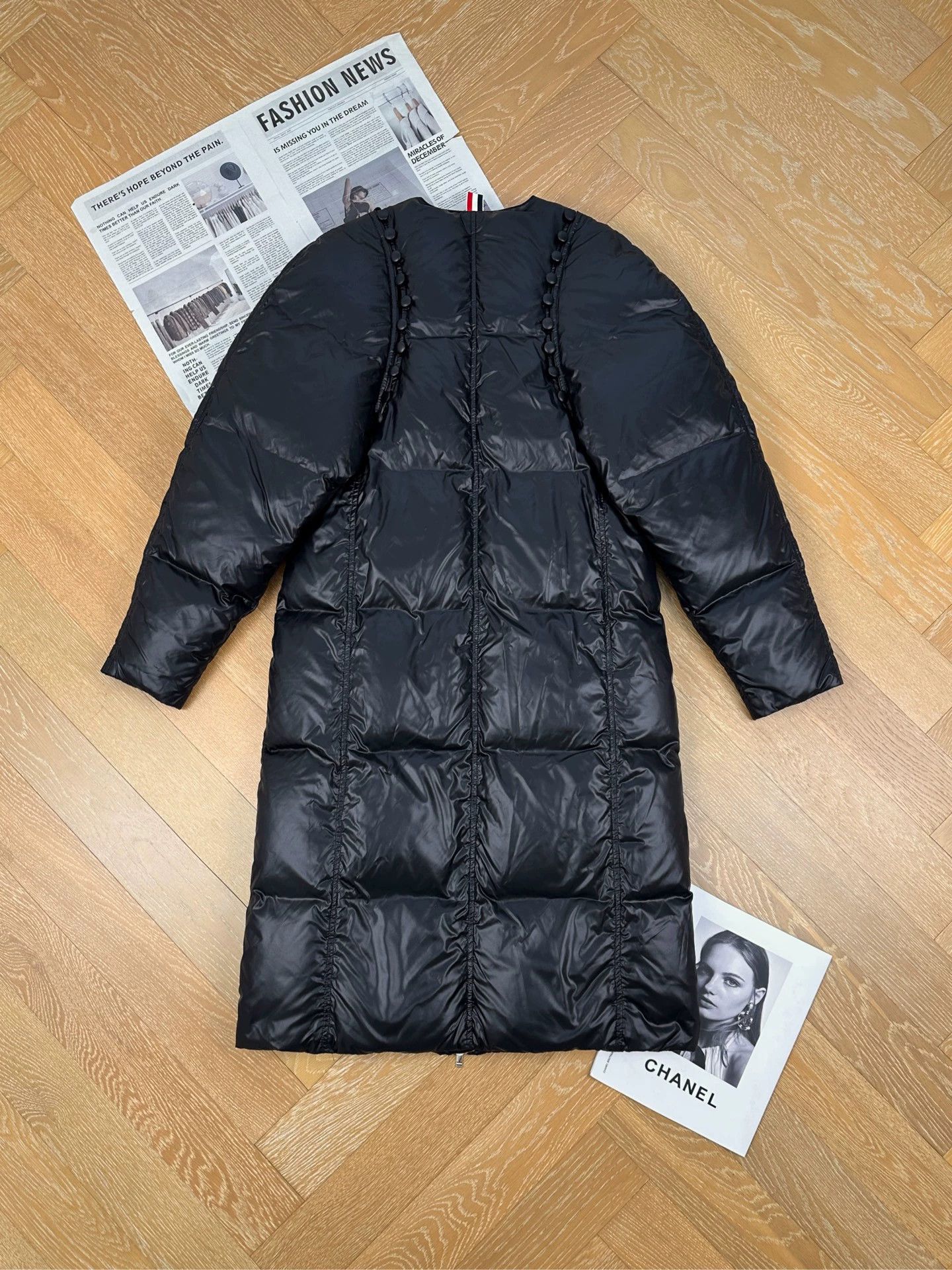Thom Browne TB deconstructed removable long down coat women's black Size M / US 6-8 / IT 42-44 - 2 Thumbnail