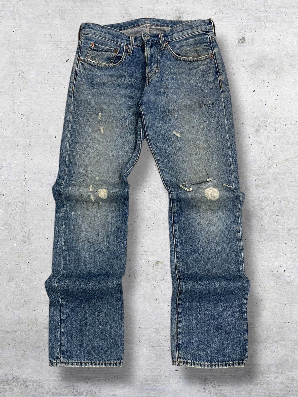semanticdesign VINTAGE JAPAN IN THE ATTIC SPLASH RIPPED DISTRESSED DENIM Size US 30 / EU 46 - 1 Thumbnail