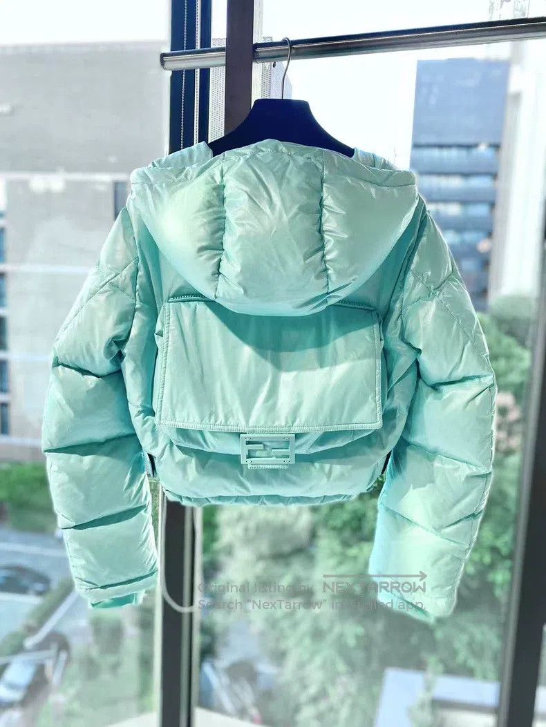 Fendi Fendi Nylon ice blue short hooded down coat Size S / US 4 / IT 40 - 2 Thumbnail