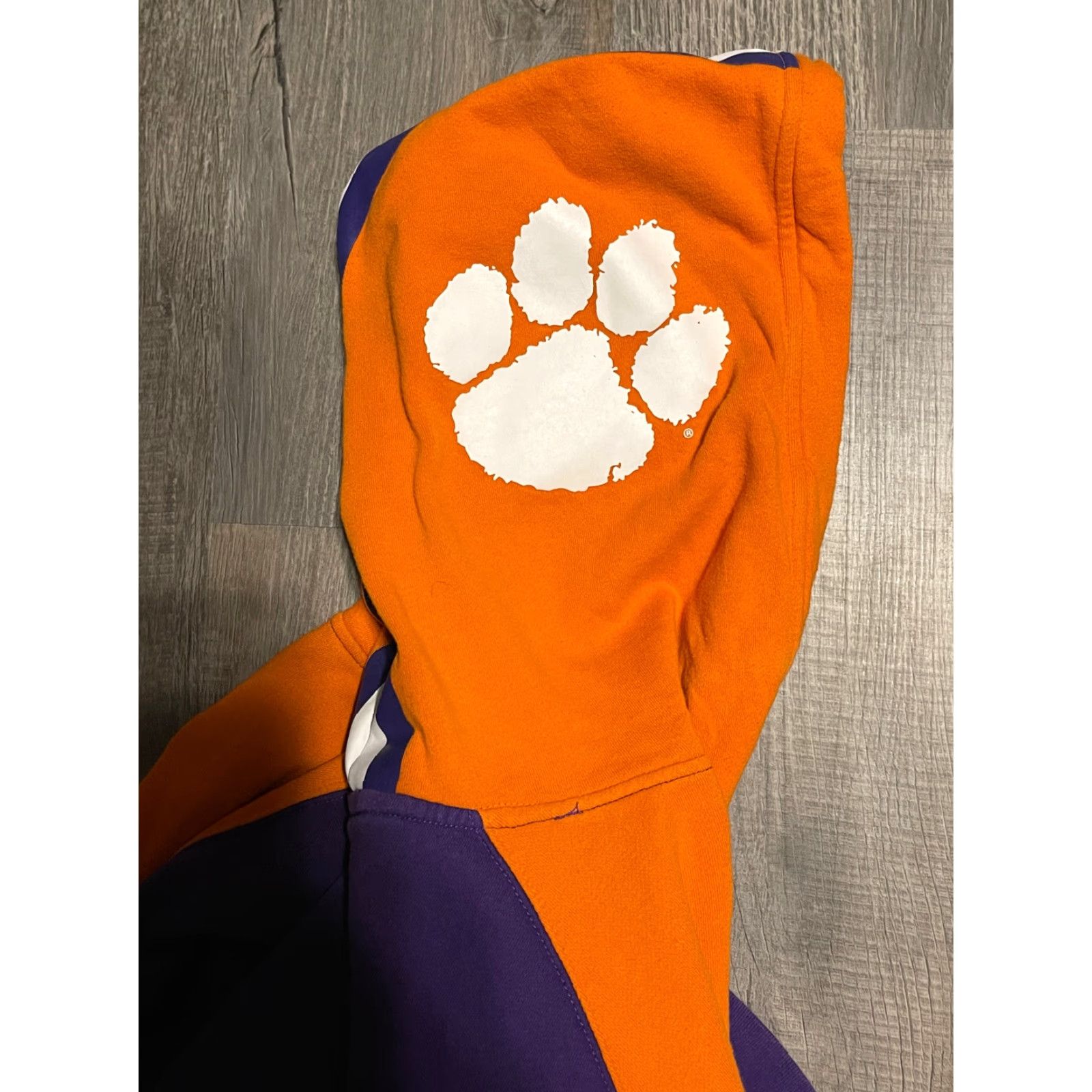 Adidas Adidas Clemson Mens Extra Large Hoodie Cotton Purple/Orange Paws On Hood Size US XL / EU 56 / 4 - 6 Thumbnail