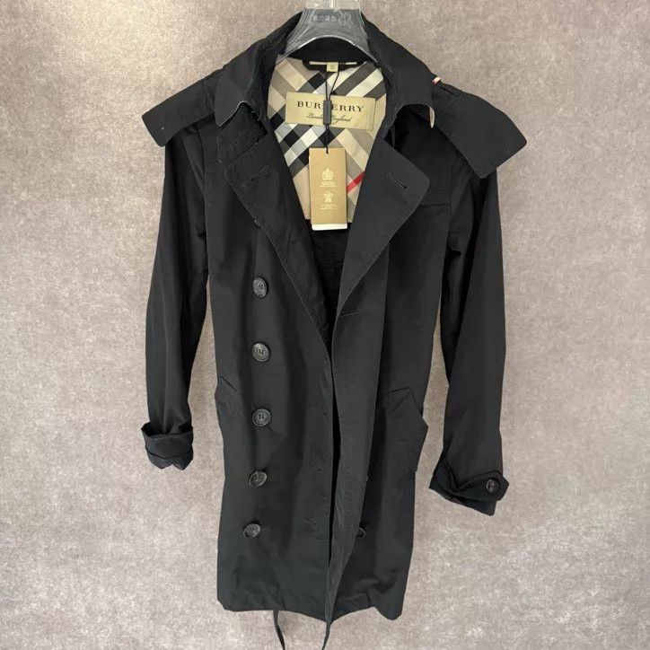 Burberry BURBERRY Black Long Trench Coat UK8 New with tags Size S / US 4 / IT 40 - 1 Thumbnail