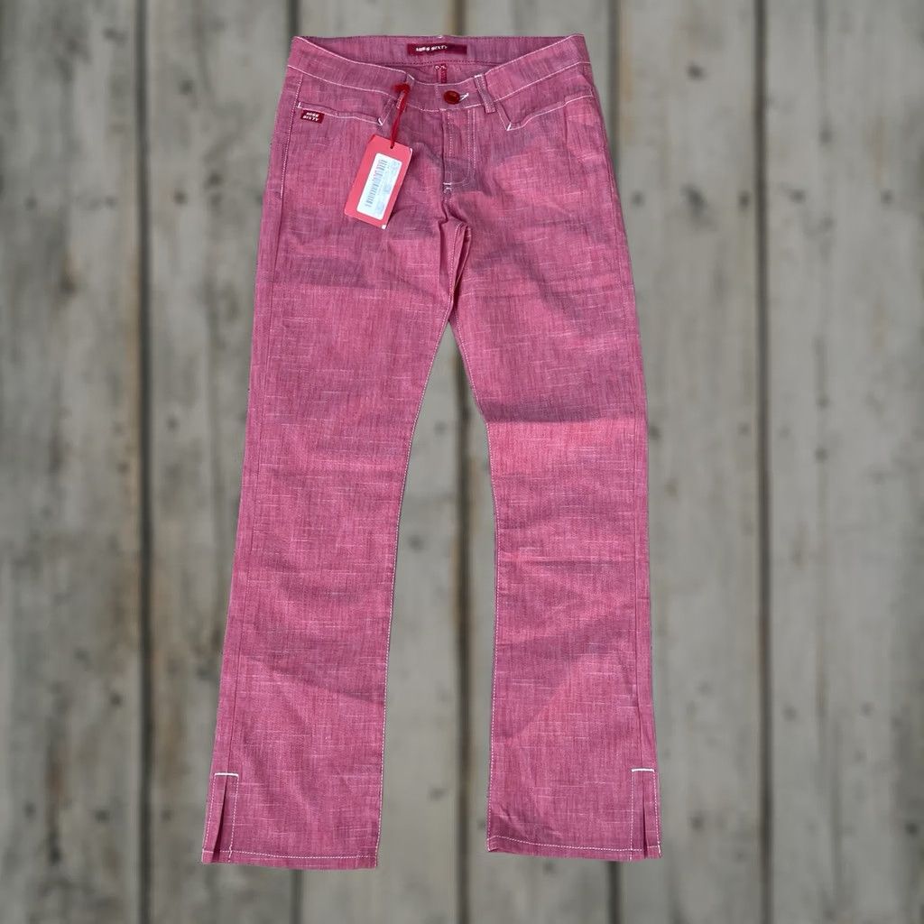 Miss Sixty VINTAGE Miss Sixty Low Dolly Trousers Jeans Flare 26 Pink Italy Womens 5-Pocket Denim Stretch Slim Cotton Blend 2/4? Size 26" / US 2 / IT 38 - 1 Thumbnail