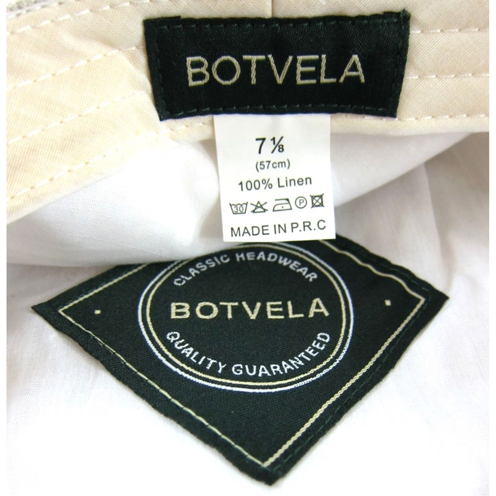 Vintage BOTVELA Linen Ivory Lightweight Breathable Golf Hat 7 1/8 Size ONE SIZE - 3 Thumbnail