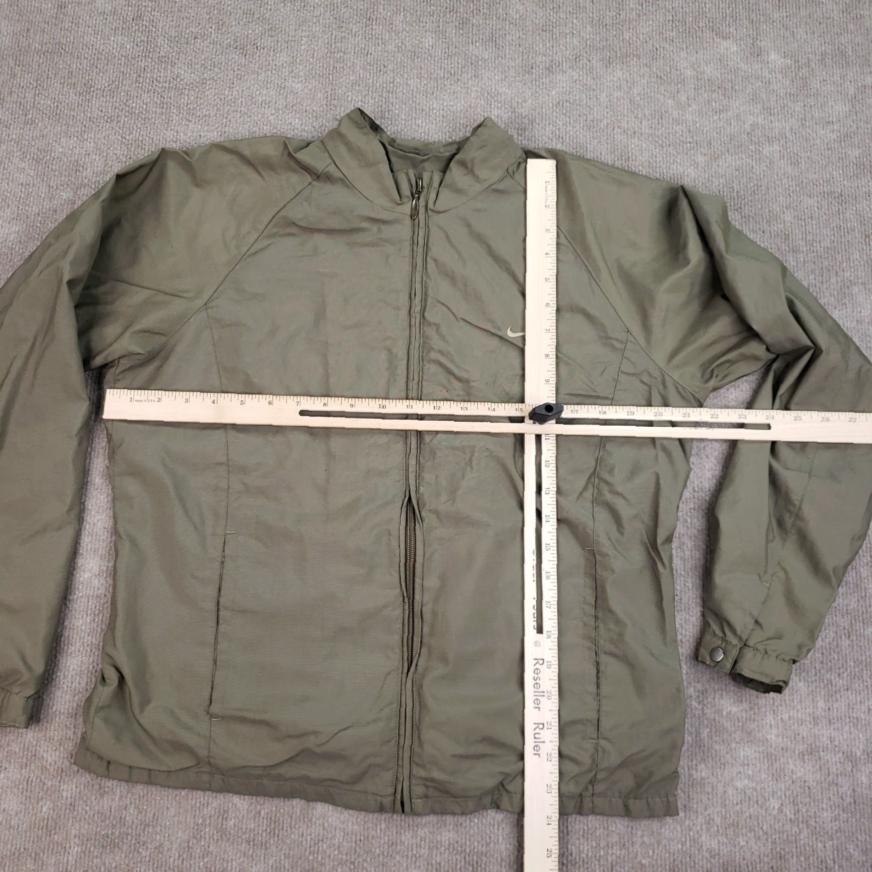 Nike Nike Windbreaker Jacket Womens Medium Extra Large Green Lined Full Zip Mock Neck Size M / US 6-8 / IT 42-44 - 2 Thumbnail