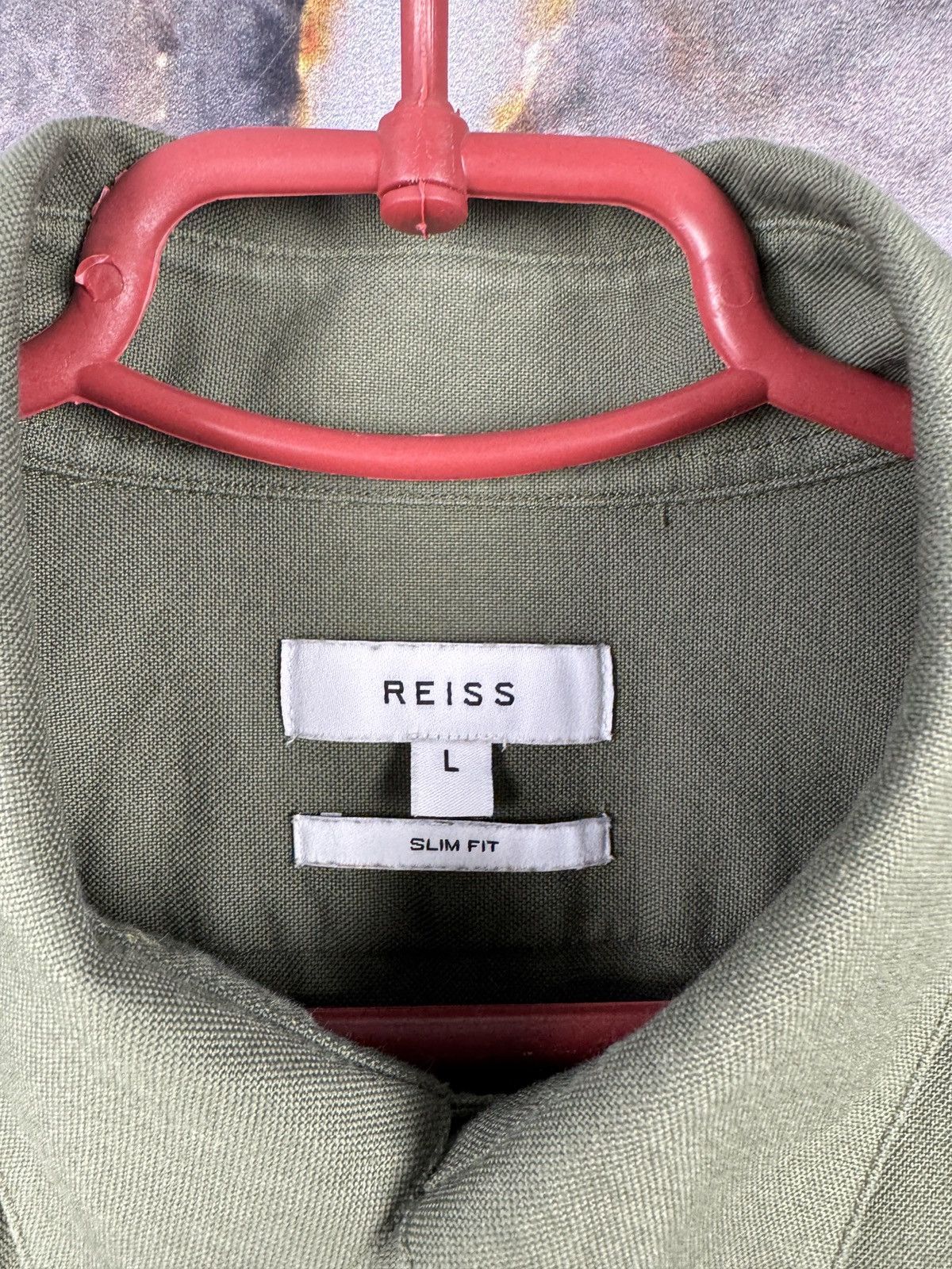 Reiss Reiss Short-Sleeve Button-Down Shirt – Olive Green Size L Size US L / EU 52-54 / 3 - 6 Thumbnail