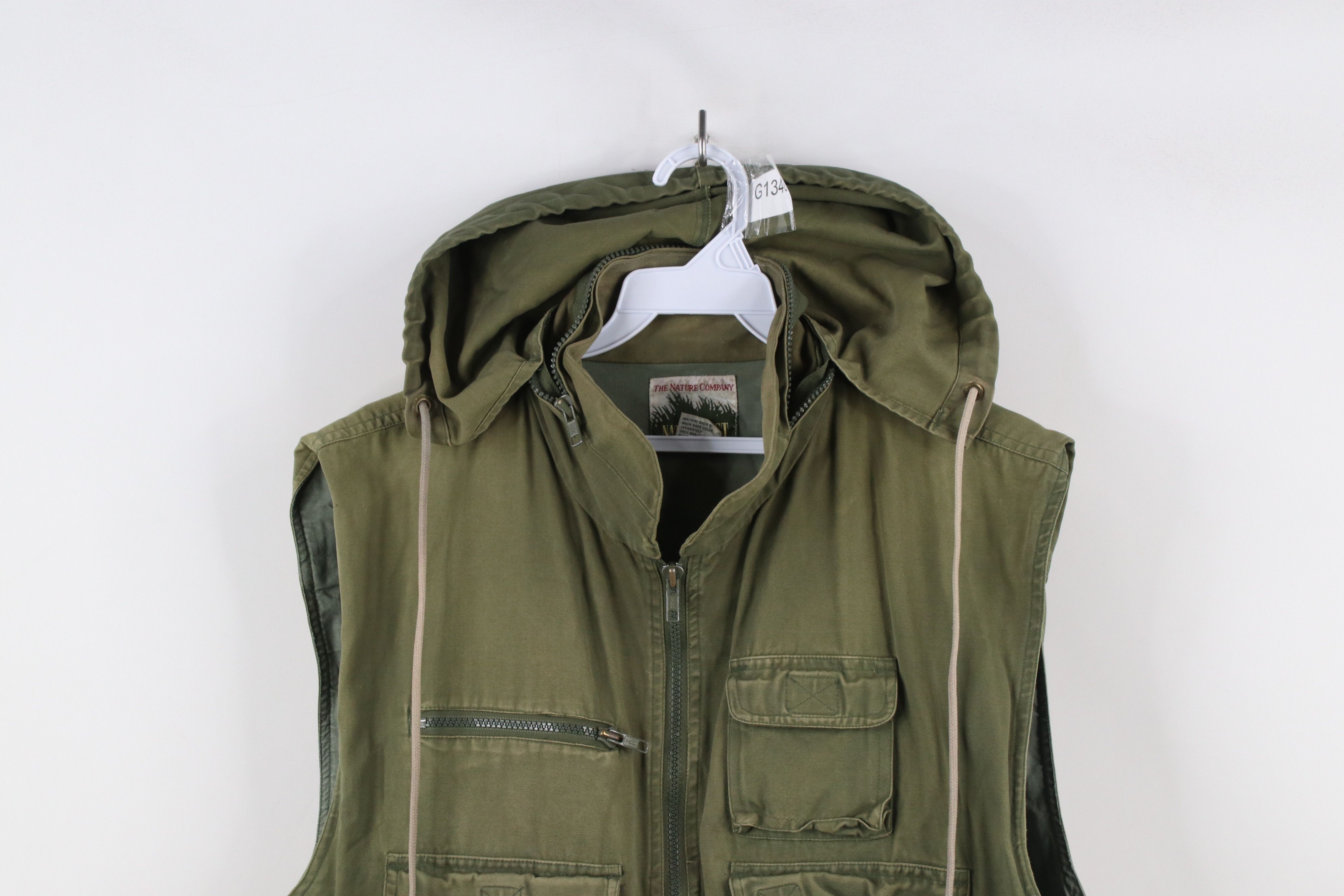 Vintage Vintage 90s Streetwear Tactical Hooded Vest Jacket Green Size US L / EU 52-54 / 3 - 2 Thumbnail