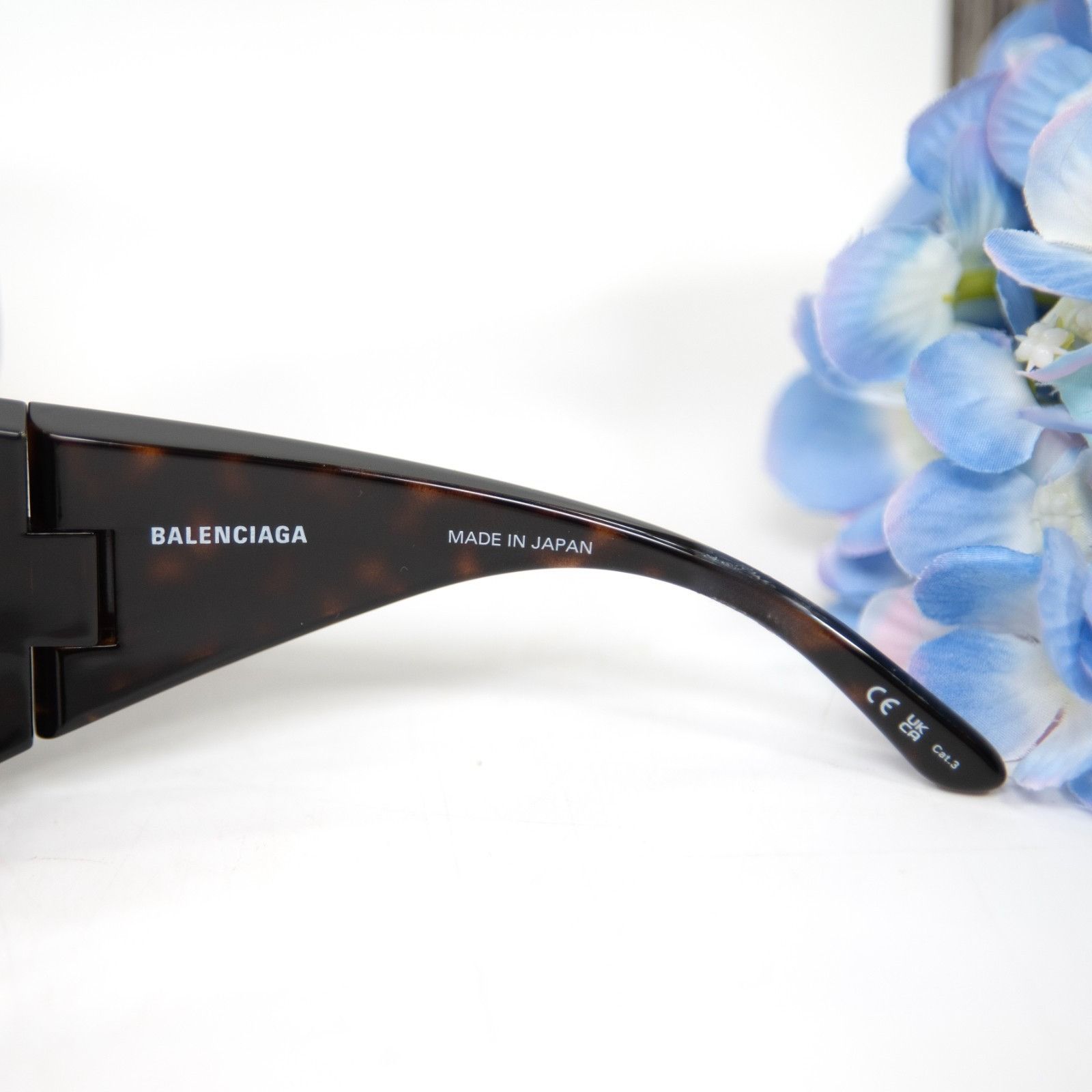 Balenciaga Balenciaga BB0154S Havana Brown Tortoise Logo Acrylic Wrap S Size ONE SIZE - 4 Thumbnail