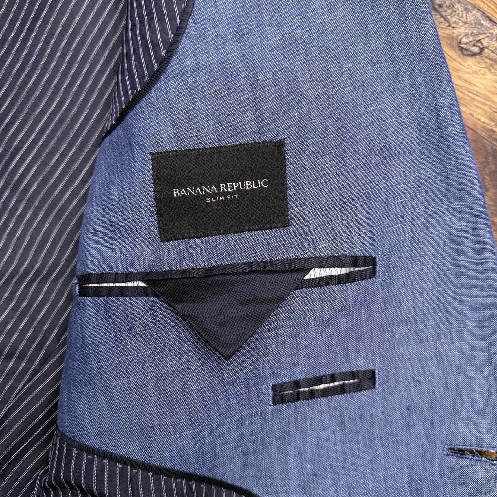 Banana Republic Banana Republic Sport Coat Blazer Jacket Blue Linen Slim 42 Short Mens Size US 42 / EU 58 - 4 Thumbnail