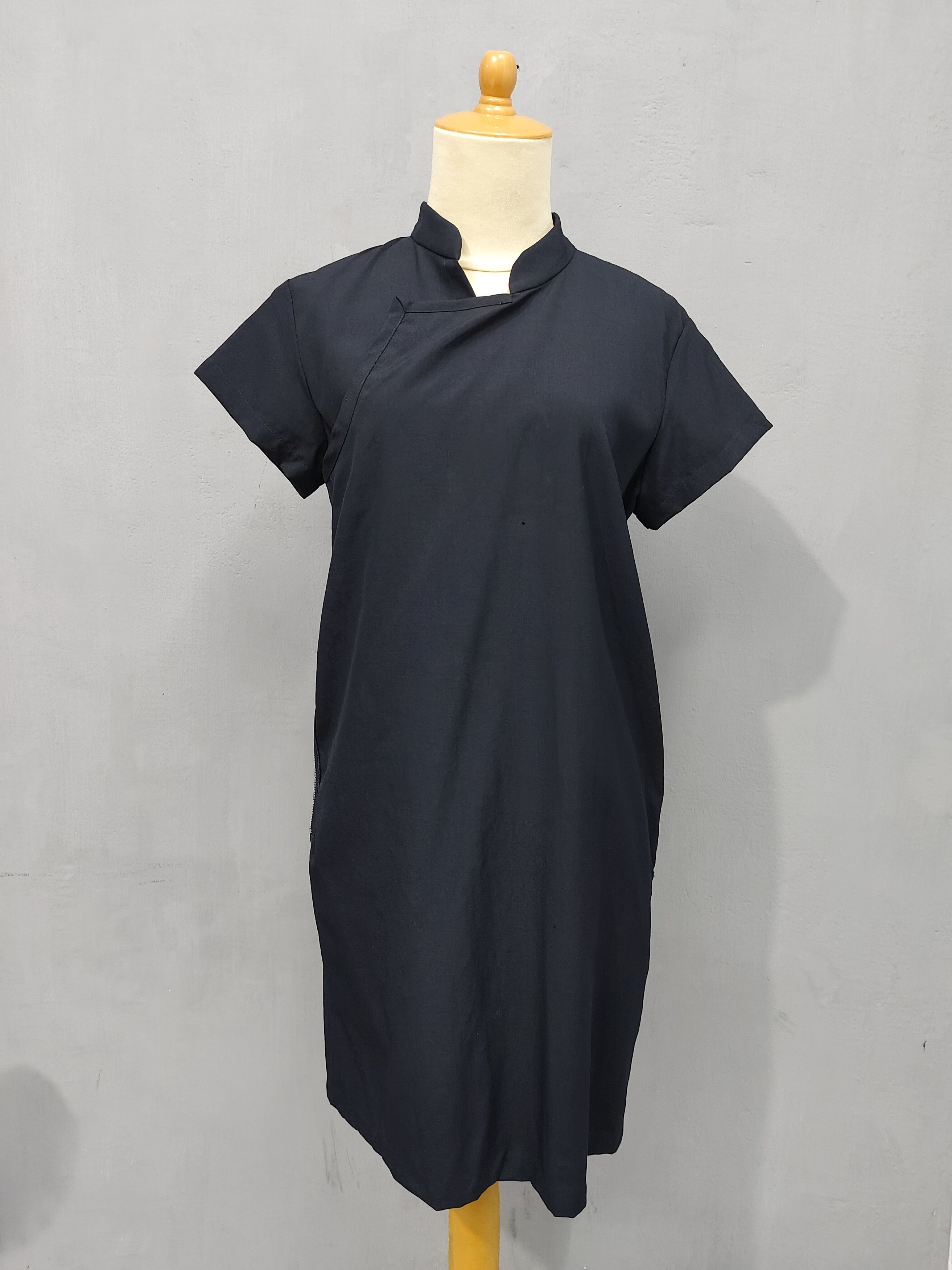 Comme des Garcons AD91 Robe de Chambre CDG Asymmetric Wrap Zip Wool Dress Size M / US 6-8 / IT 42-44 - 2 Thumbnail