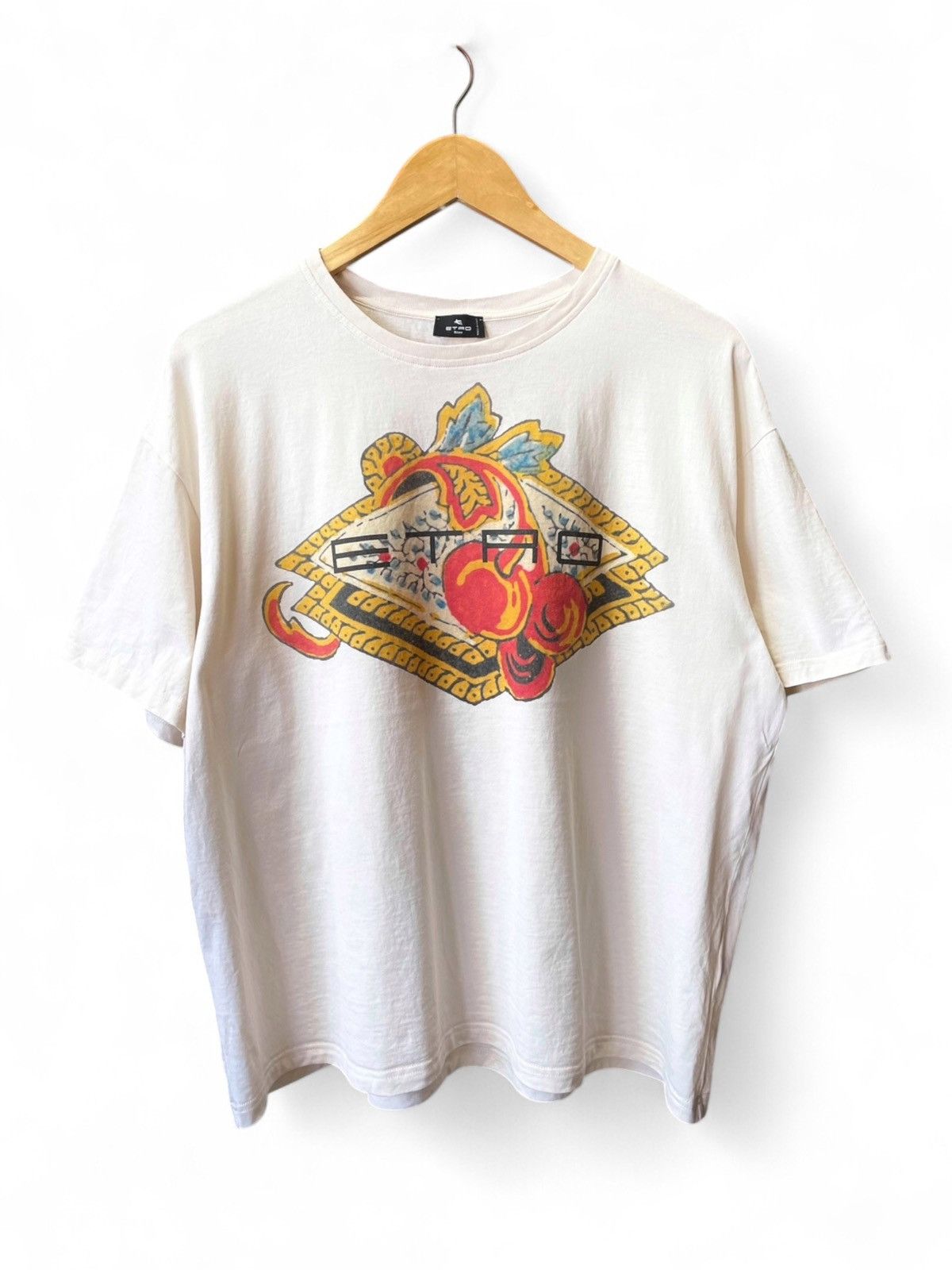 Etro Etro Logo Printed Cotton T-Shirt – Size IT 46 Size L / US 10 / IT 46 - 1 Thumbnail