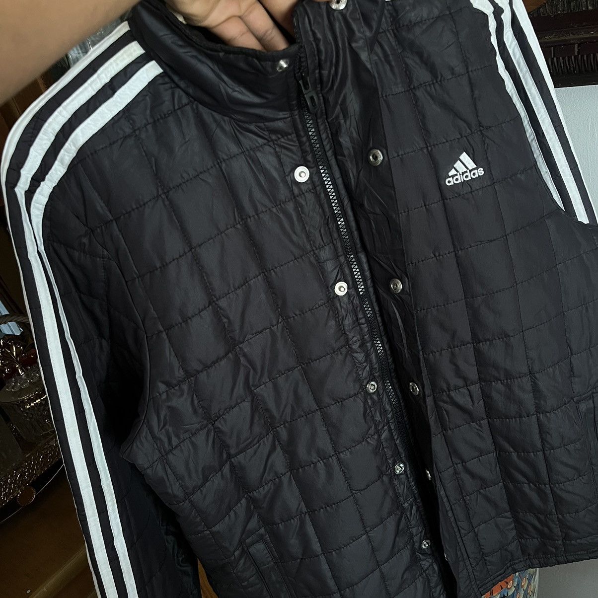 Adidas Vintage Adidas 3 Stripes Puffer Jacket Size US L / EU 52-54 / 3 - 3 Thumbnail