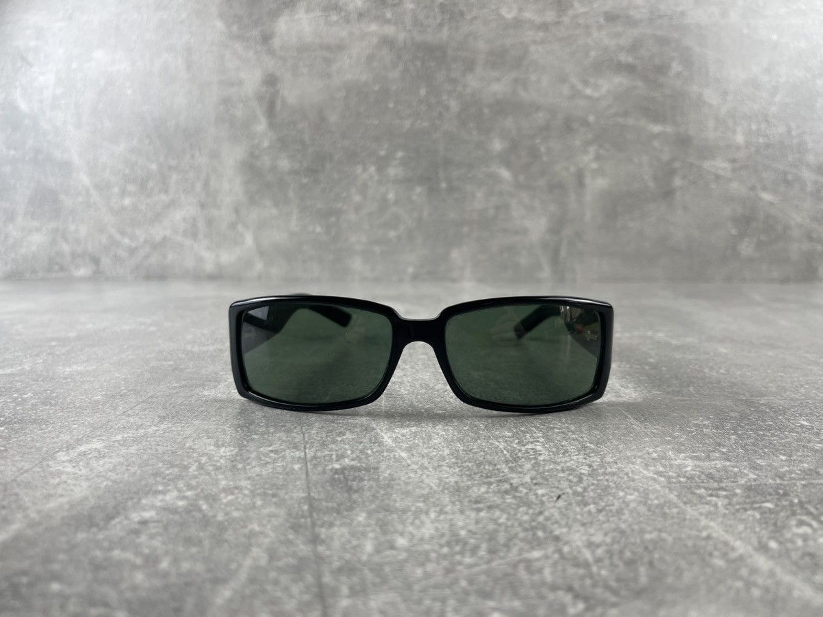 Gucci Gucci GG Black Rectangular Sunglasses Green Lens Italy Size ONE SIZE - 2 Thumbnail