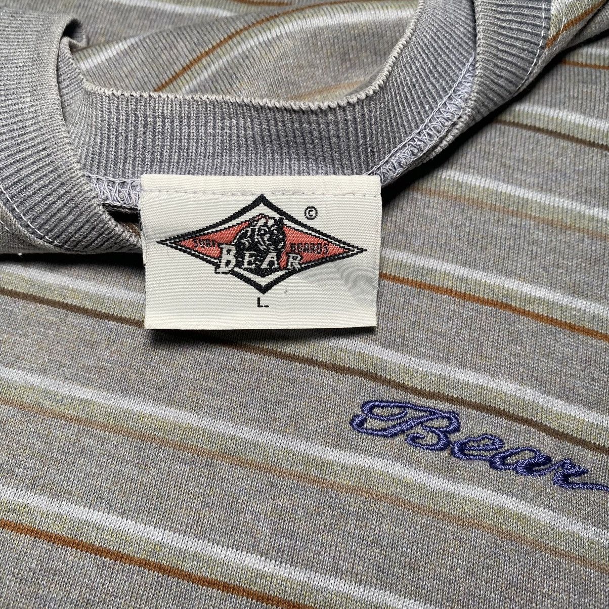 Vintage Vintage 90’s Bear Surfing Spellout Stripes T Shirt Size US L / EU 52-54 / 3 - 4 Thumbnail