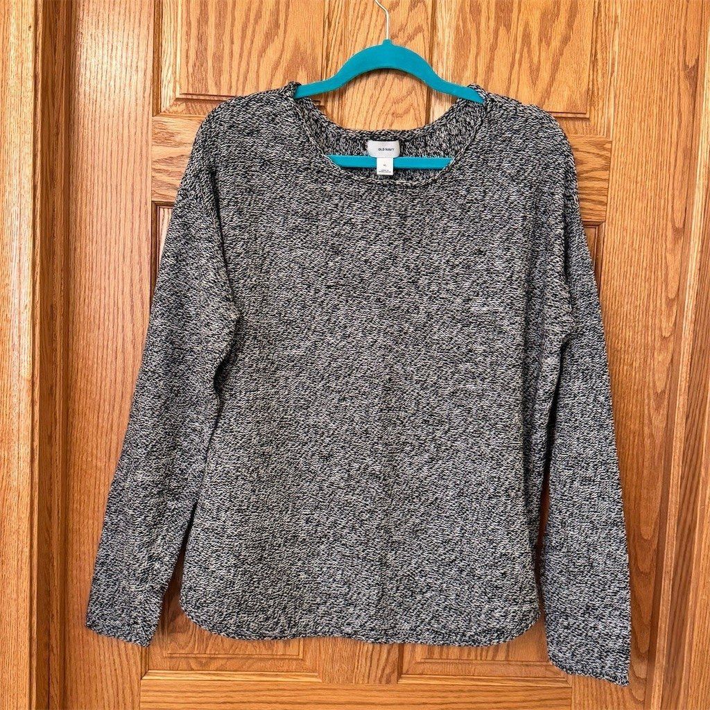 Old Navy Old Navy Sweater Womens XL Black White Marled Knit Pullover Size XL / US 12-14 / IT 48-50 - 1 Thumbnail