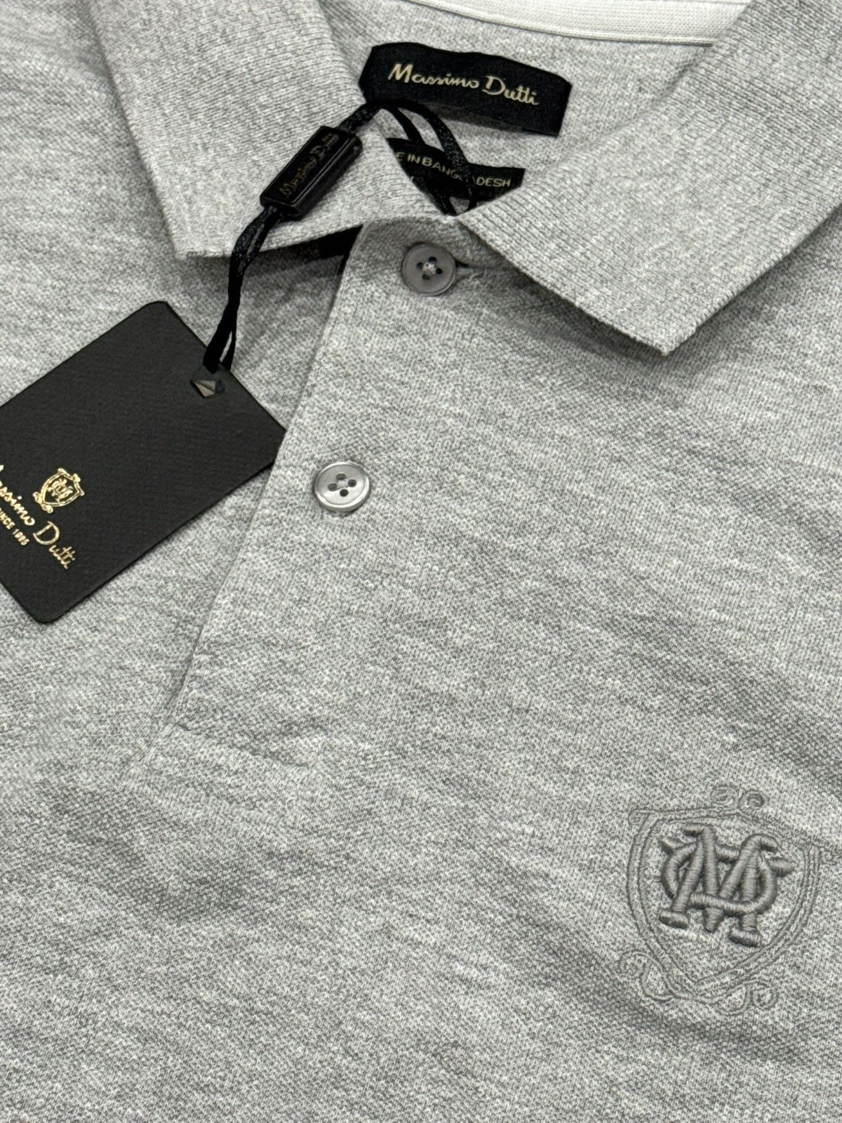 Massimo Dutti Massimo Dutti Grey Piqué Cotton Polo Shirt - Slim Fit - NWT Size US M / EU 48-50 / 2 - 5 Thumbnail