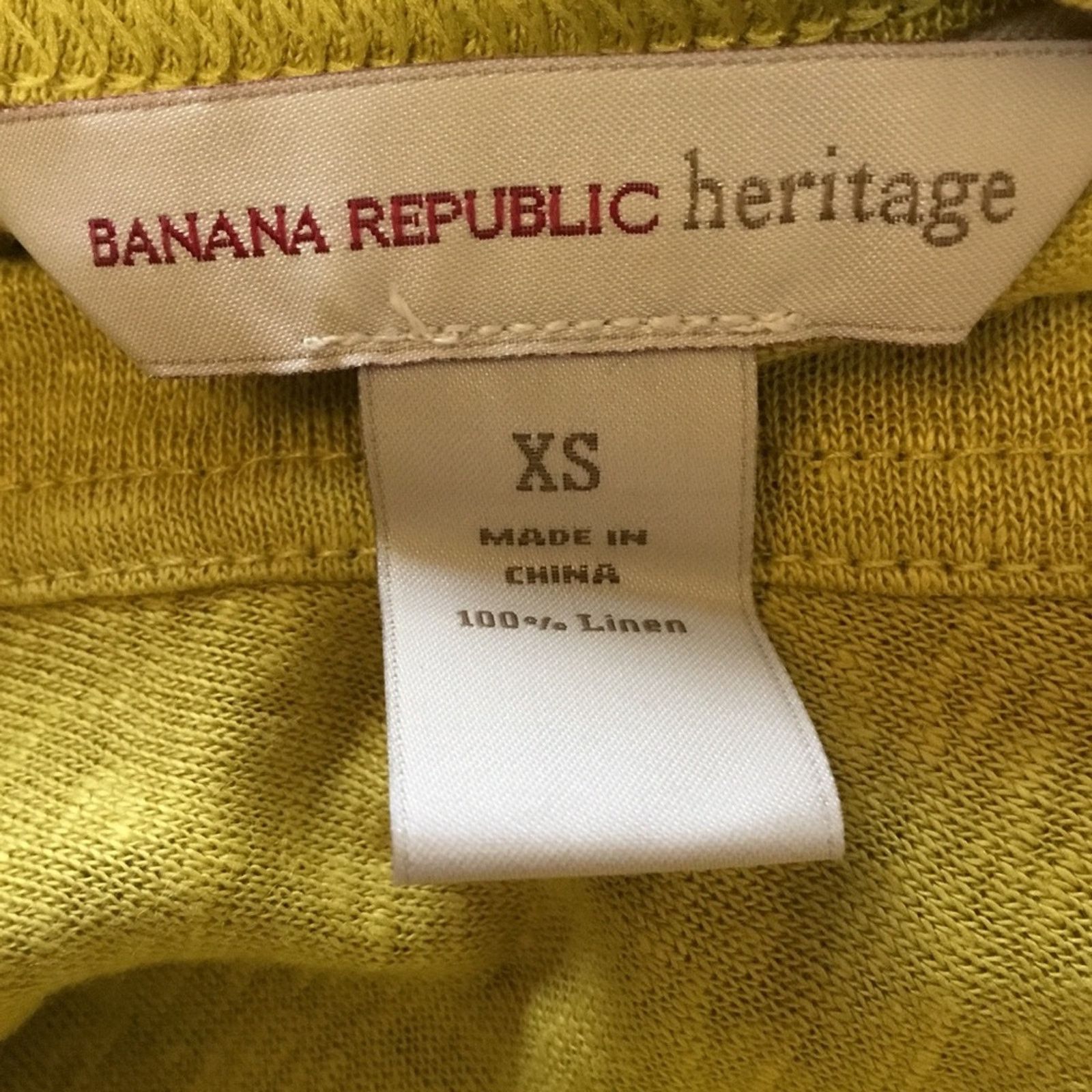 Banana Republic Banana Republic Gold Double Side V-Neck Linen T-shirt Size XS / US 0-2 / IT 36-38 - 8 Thumbnail