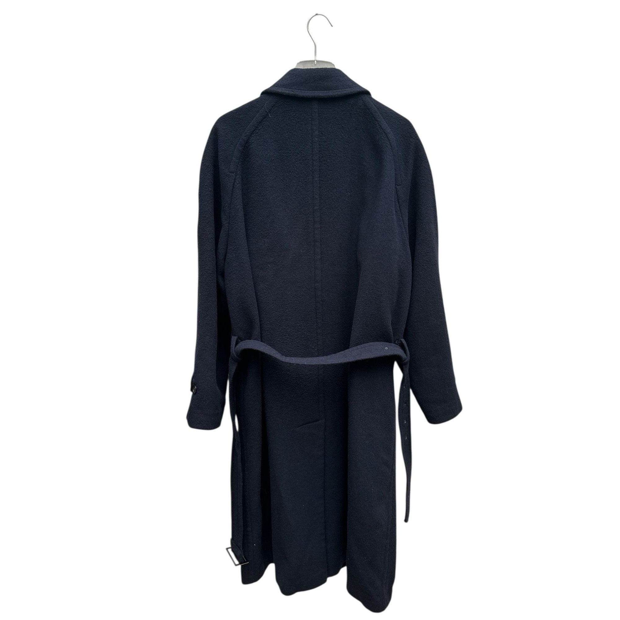 Yves Saint Laurent Heavy Navy Wool Belted Overcoat Size US M / EU 48-50 / 2 - 4 Thumbnail