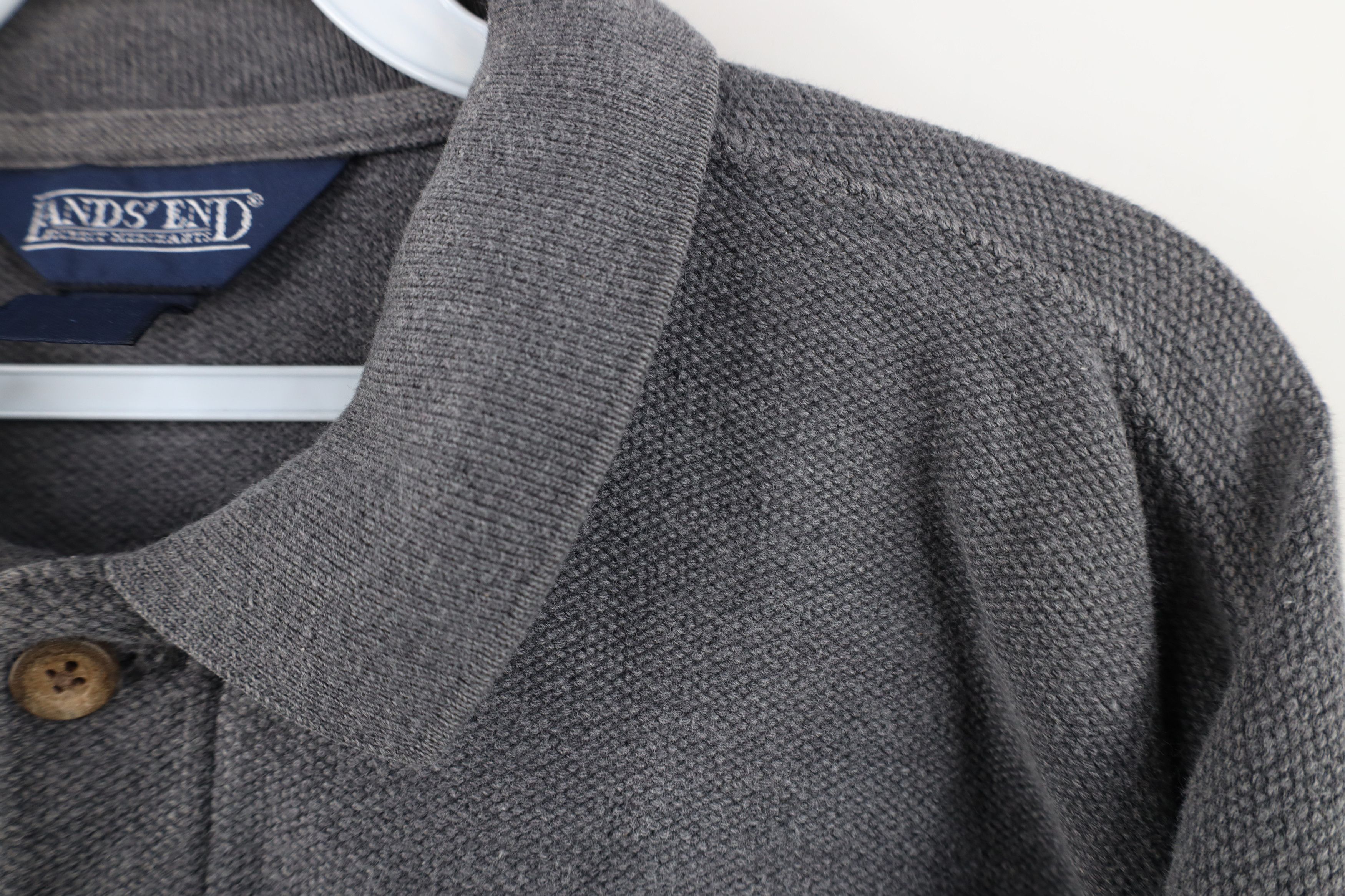 Lands' End Vintage 90s Lands End Heavyweight Weave Long Sleeve Polo USA Size US XL / EU 56 / 4 - 5 Thumbnail