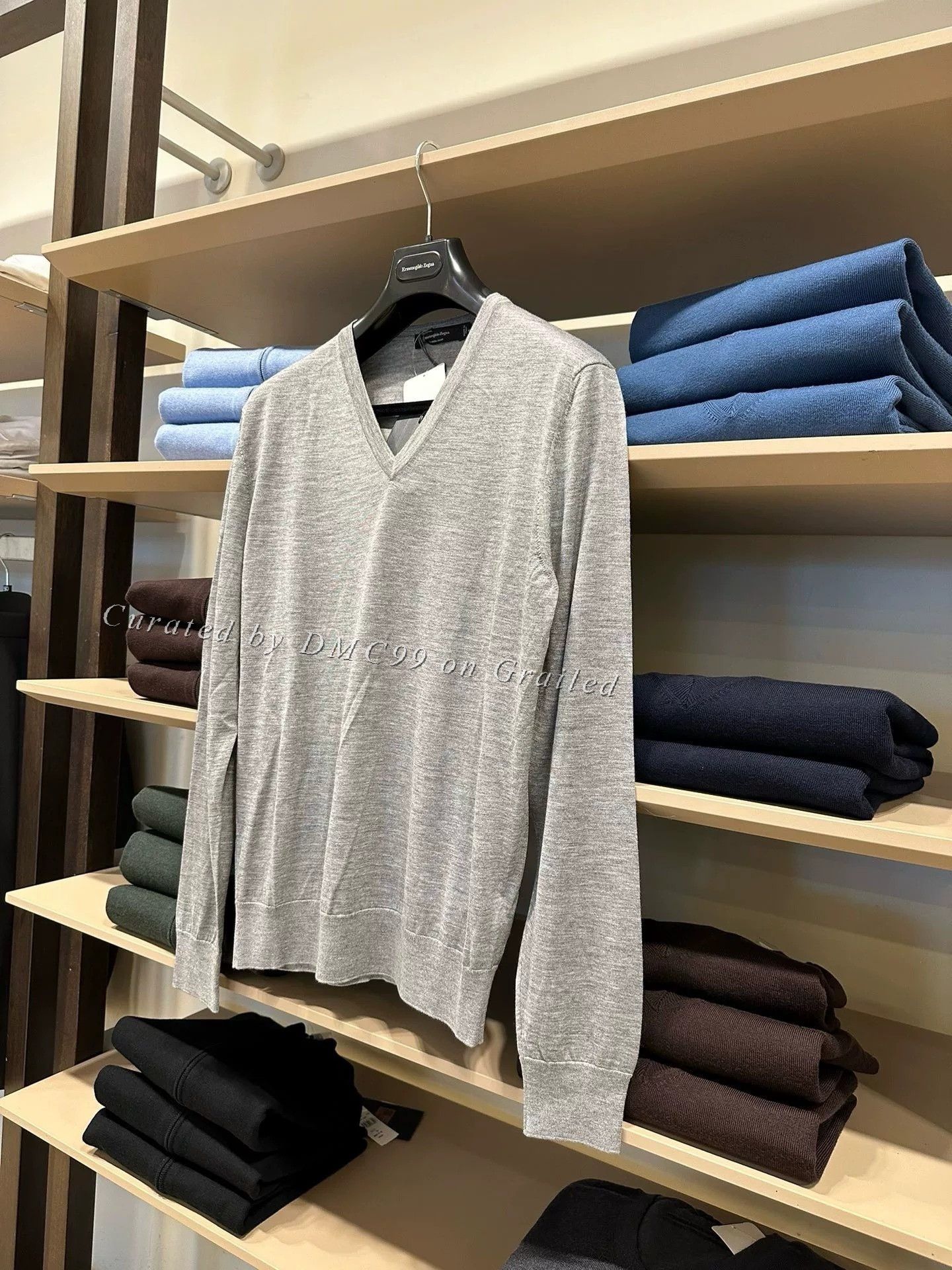 Ermenegildo Zegna Zegna Men's Gray Cashmere Knit Sweater Size US XL / EU 56 / 4 - 4 Thumbnail