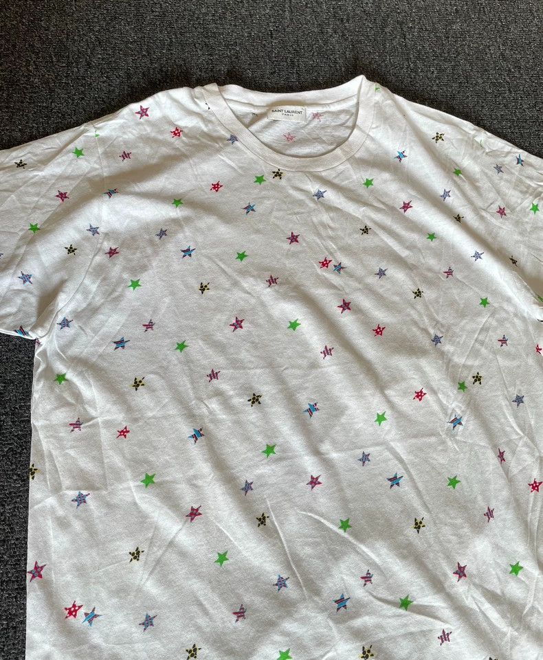 Saint Laurent Paris Saint Laurent Paris White Five-Star T-shirt 2505-Nextarrow Size US S / EU 44-46 / 1 - 2 Thumbnail