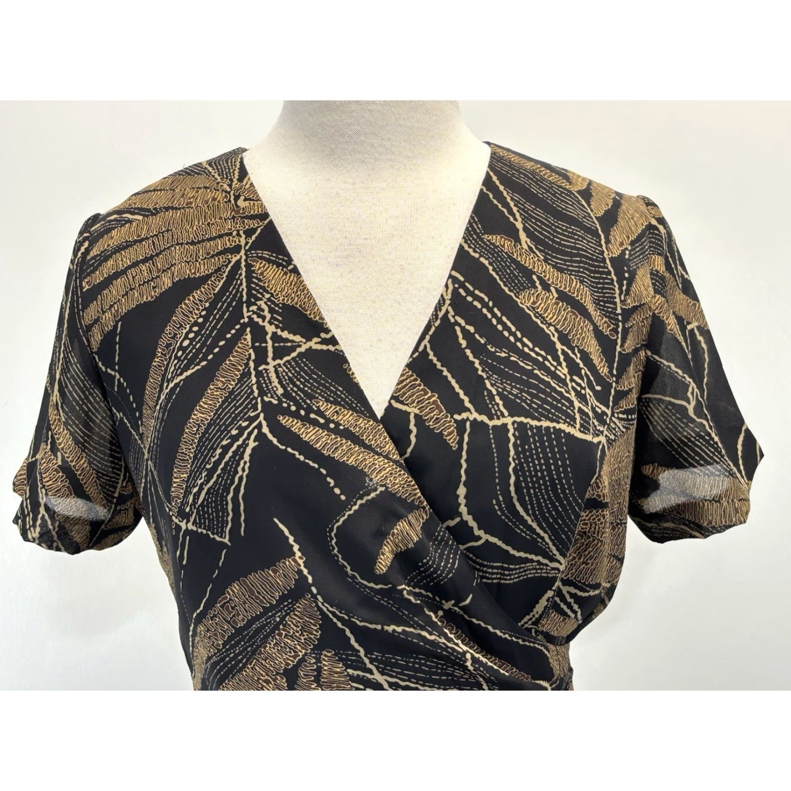 Coldwater Creek VINTAGE Coldwater Creek Sheath Dress Sz 12 Faux Wrap Black Brown Flowy Forest Fairy Midi Size XL / US 12-14 / IT 48-50 - 5 Thumbnail