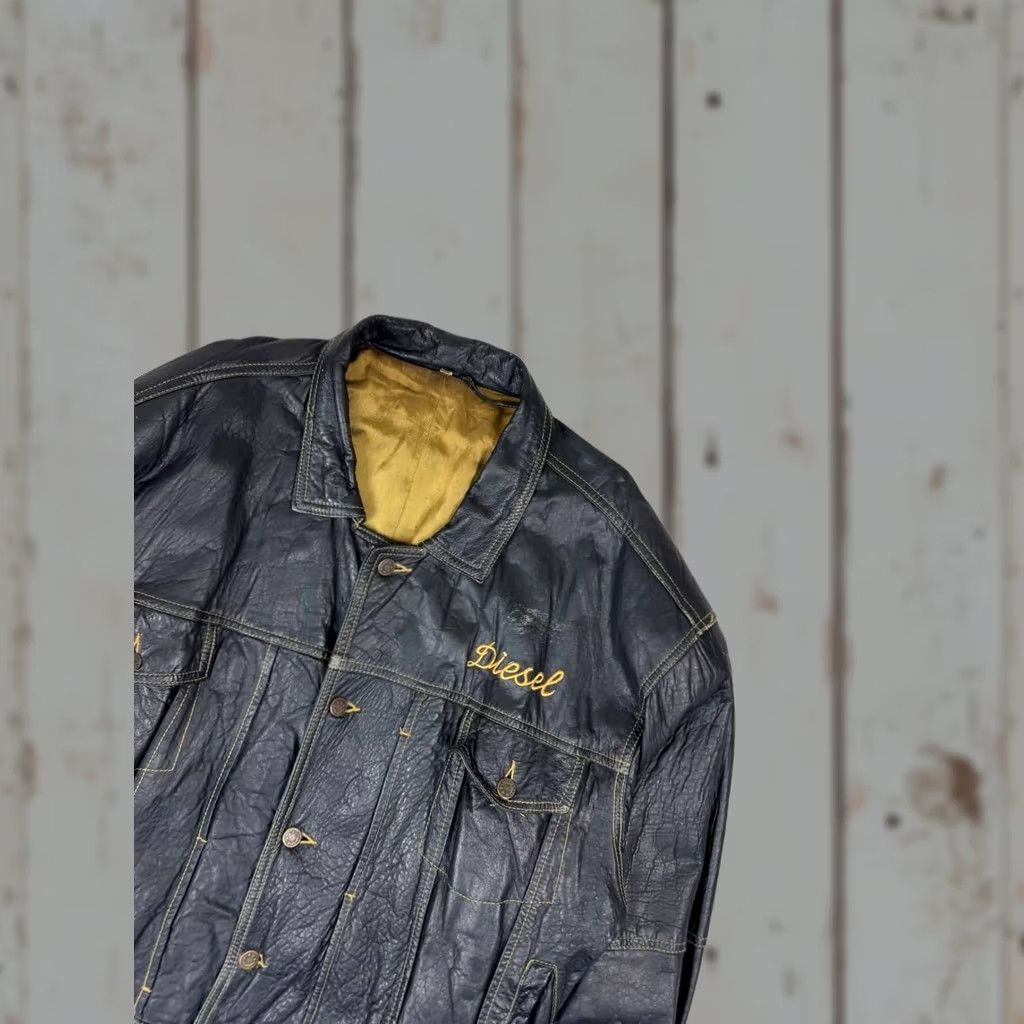 Diesel VINTAGE Nike? Diesel Leather Jacket 90s Big Logo Biker Men XL Black Size XL - Note: Original title provided; no new info added. Size US XL / EU 56 / 4 - 1 Thumbnail