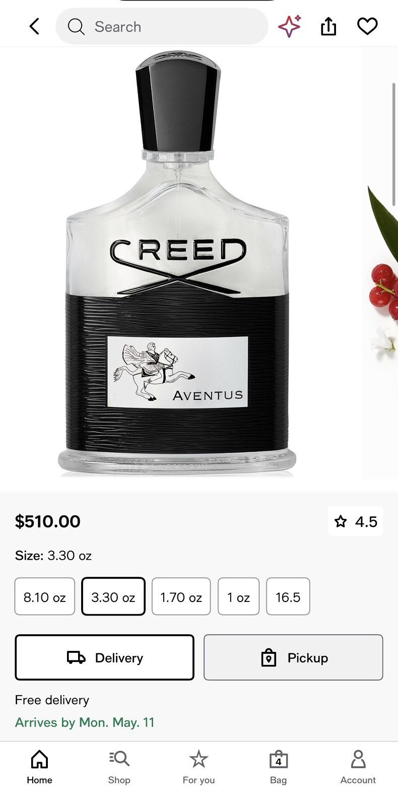Creed Authentic Creed Aventus 3.3oz 100ml Men’s Cologne EDP Size ONE SIZE - 10 Thumbnail