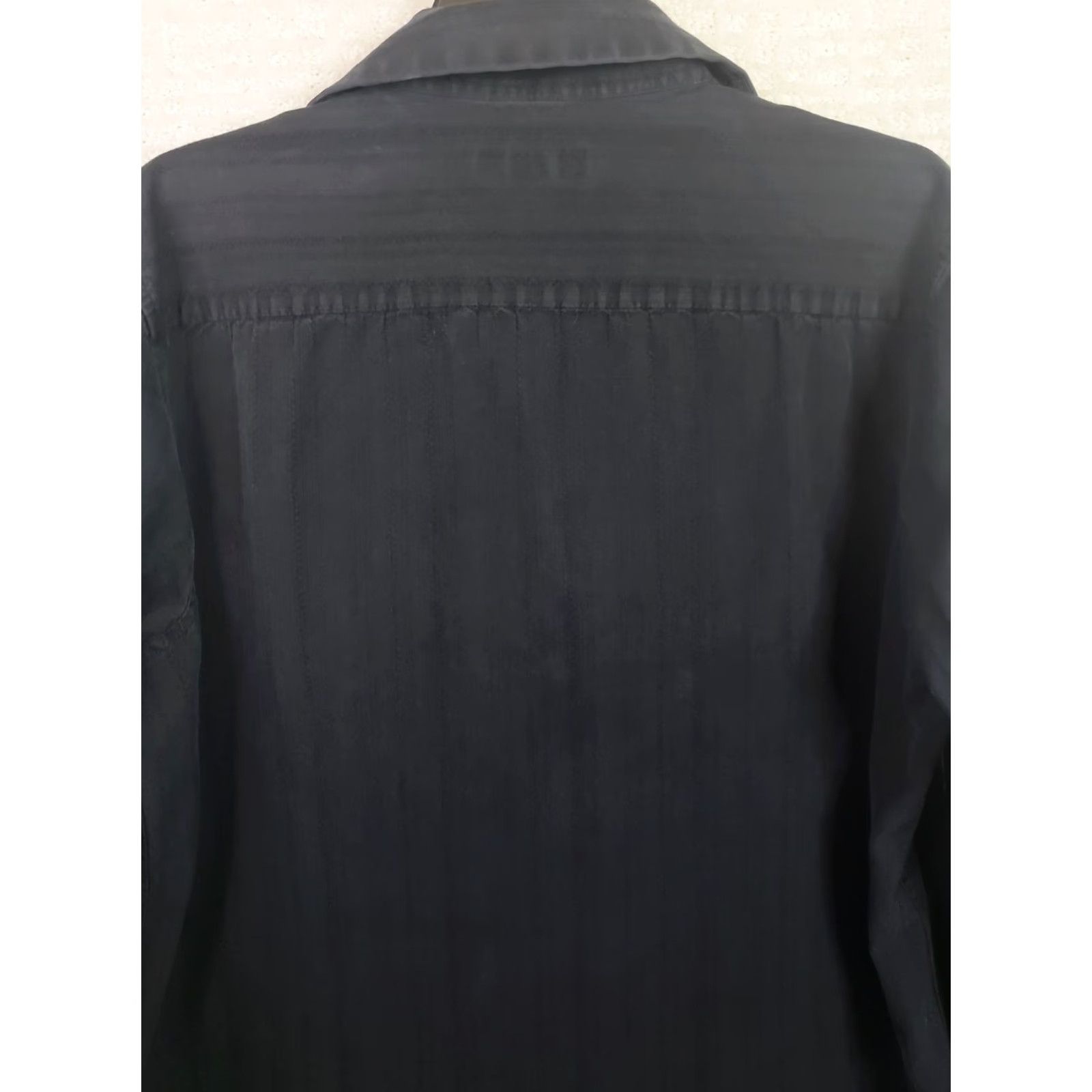 Vintage INC International Concepts Men Shirt XL Black Textured Stripe Button-Up Long Sleeve Size US XL / EU 56 / 4 - 7 Thumbnail
