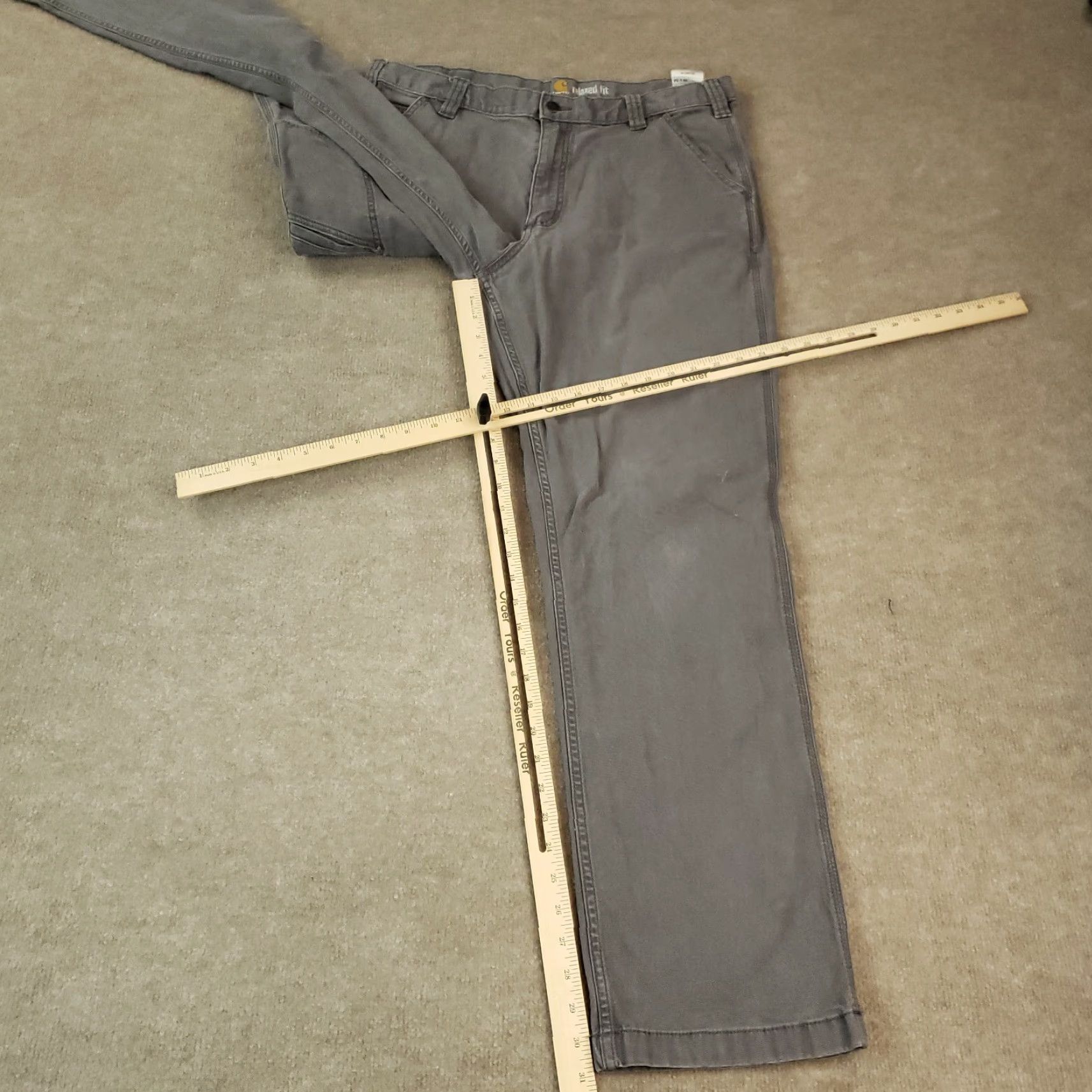 Carhartt Carhartt Mens Carpenter Pants Gray Relaxed Fit Straight Leg Workwear 34x31 Cotton Size US 34 / EU 50 - 2 Thumbnail