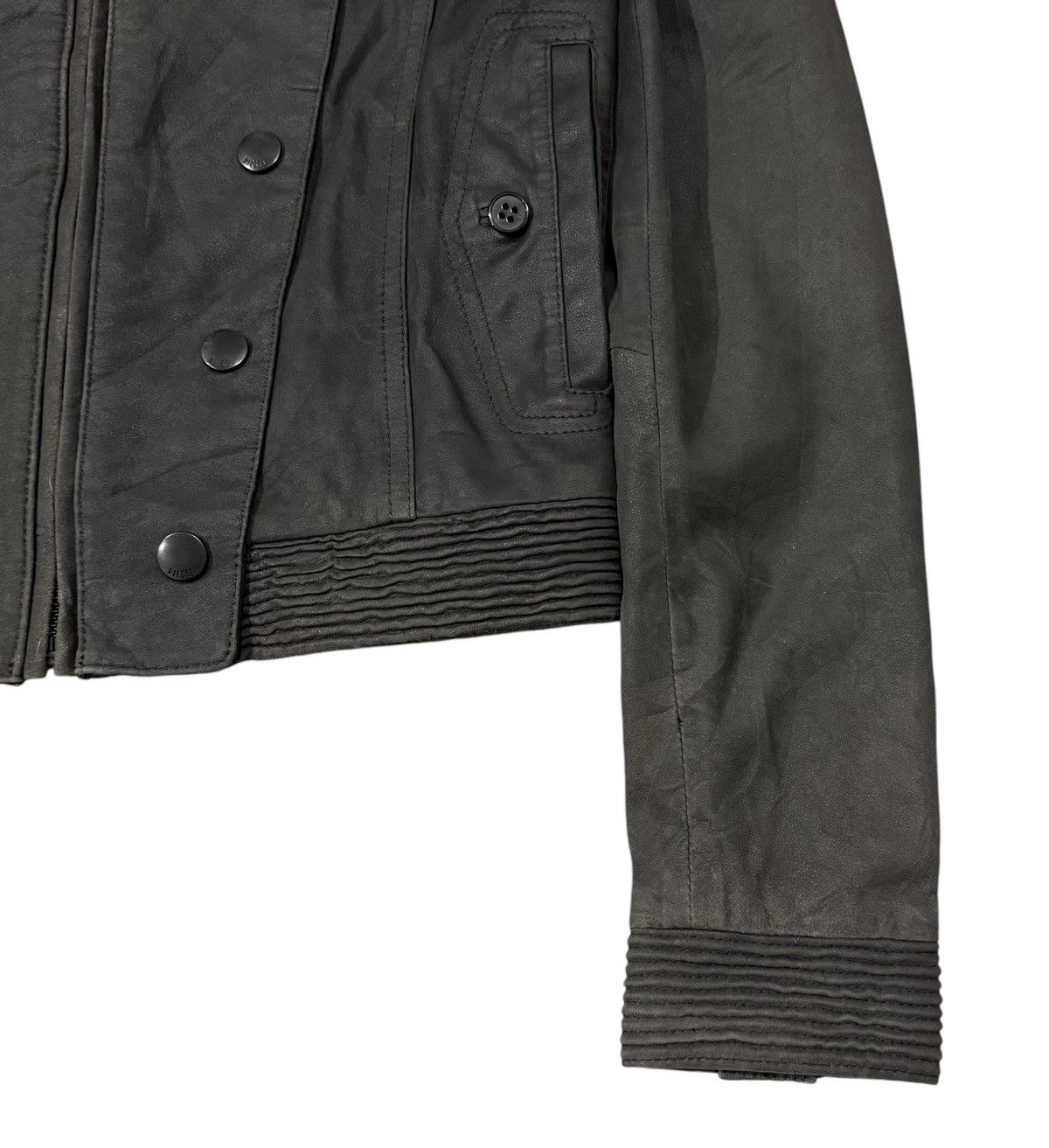 Diesel Black Gold Vintage Diesel Lamb Leather Avant Garde Inspired Jacket Size XS / US 0-2 / IT 36-38 - 3 Thumbnail