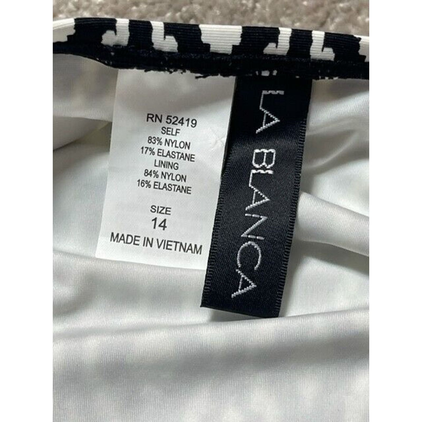 Other La Blanca Bikini Swim Bottom Womens 14 Diamond Stretch Black Size XL / US 12-14 / IT 48-50 - 6 Thumbnail