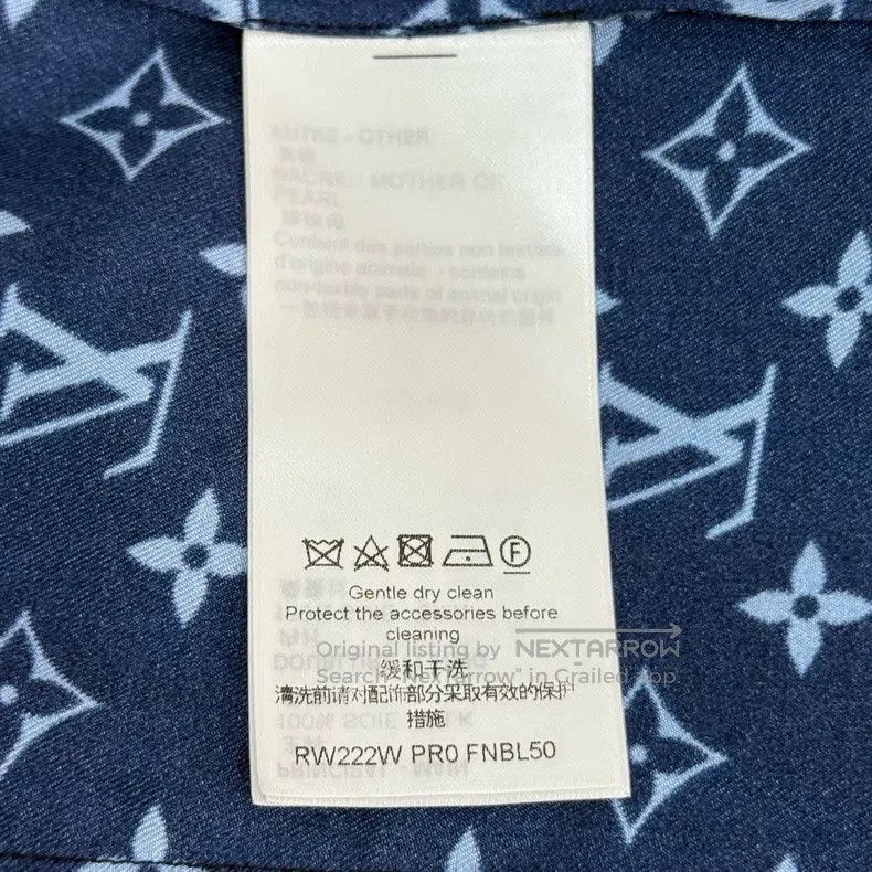 Louis Vuitton Louis Vuitton Blue full logo mulberry silk shirt Size XS / US 0-2 / IT 36-38 - 6 Thumbnail