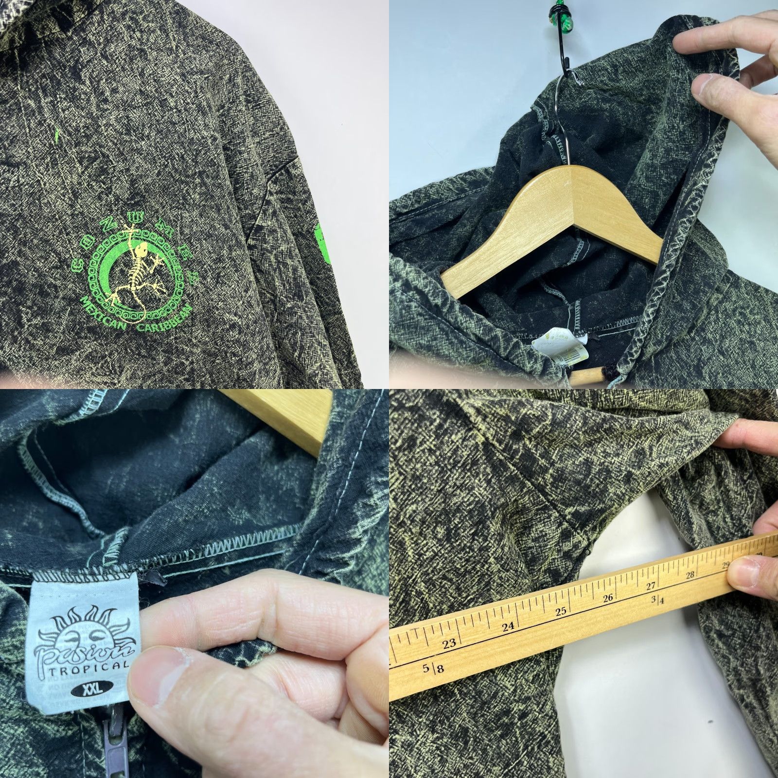 Lululemon VINTAGE 90s Bones Lizard Cozumel Mexico Hooded Jacket Zip up 2XL Size US XXL / EU 58 / 5 - 8 Thumbnail