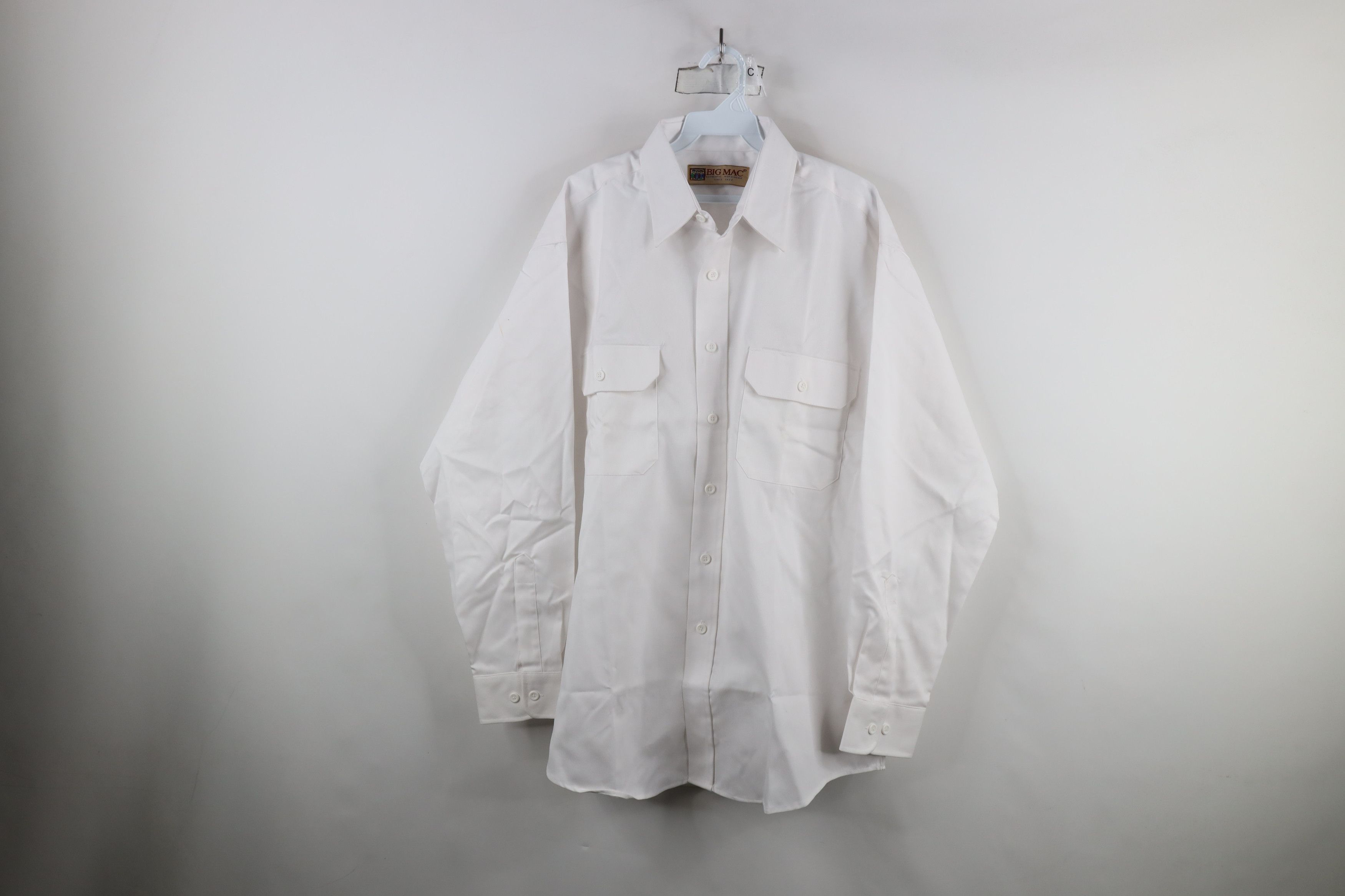 Big Mac × Vintage Deadstock Vintage 90s Big Mac Workwear Button Shirt White Size US L / EU 52-54 / 3 - 1 Thumbnail