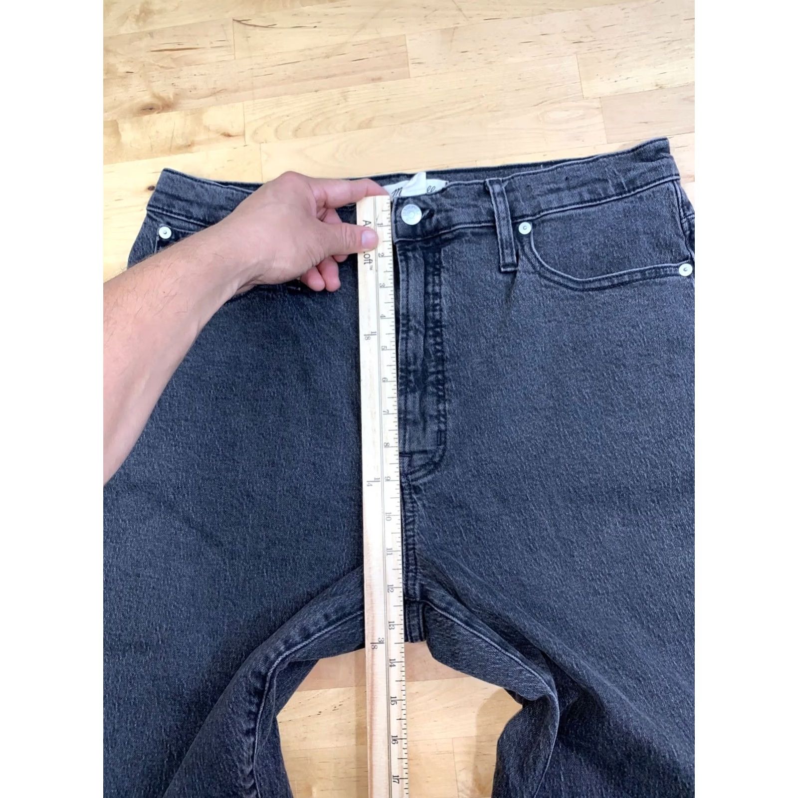 Madewell Madewell Jeans Women 31 Black Faded Vintage Straight 5-Pocket Denim High Rise Regular Fit Shirt? Size 24" / US 00 / IT 34 - 7 Thumbnail