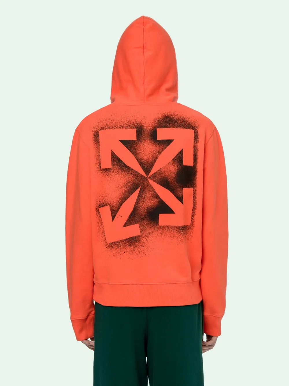 Off-White Orange Spayed Stencil Arrows Hoodie Size M / US 6-8 / IT 42-44 - 2 Thumbnail
