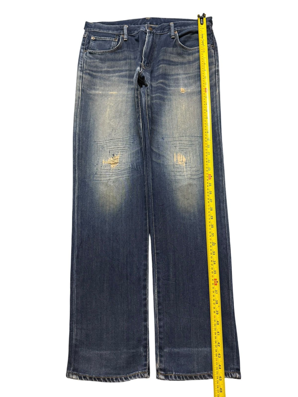 Edwin Vintage 90s Japan Edwin 504 Faded Wash Distress Straight Leg Size US 36 / EU 52 - 9 Thumbnail