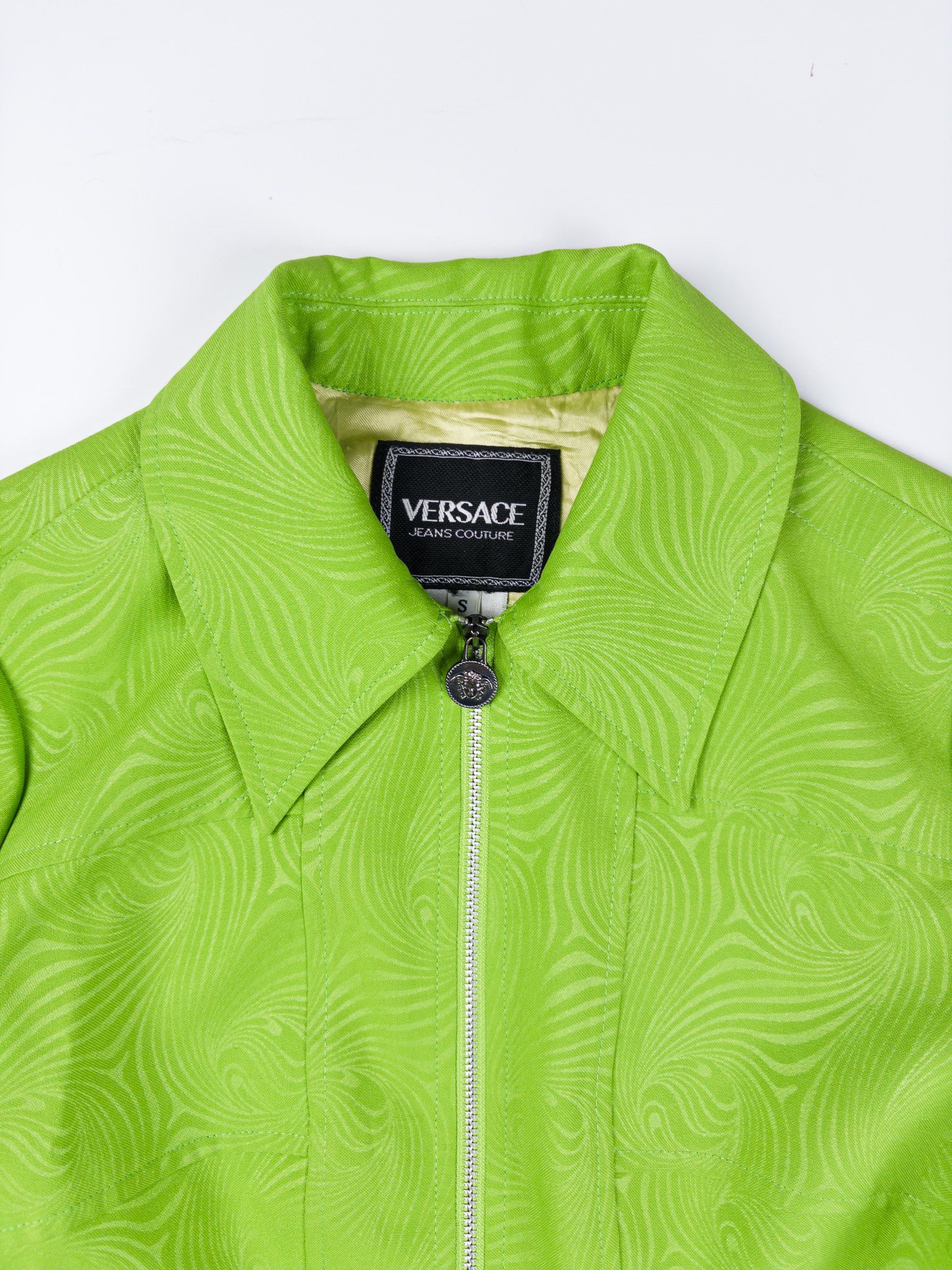 Versace Versace Jeans Couture Lime Green Swirl Jacket - Size S Size S / US 4 / IT 40 - 6 Thumbnail