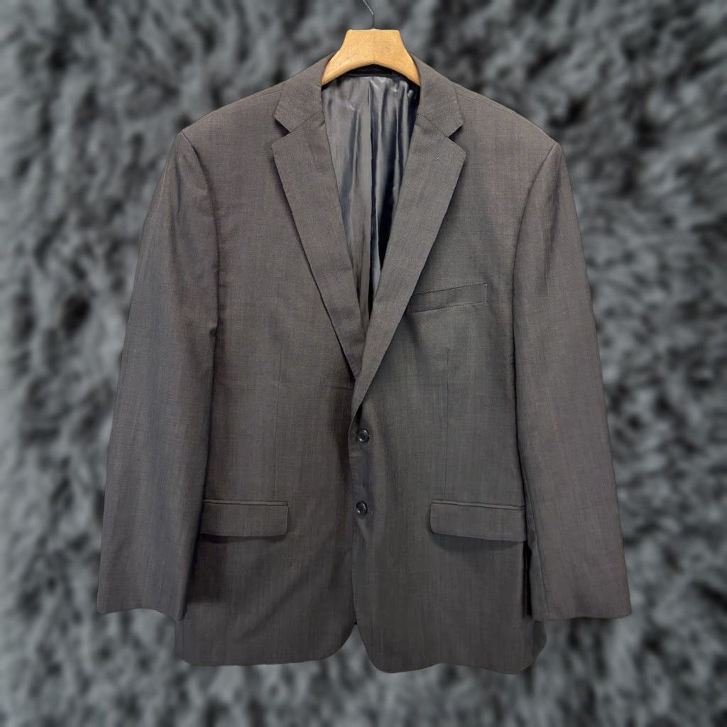 Calvin Klein Calvin Klein 2 Piece Suit Men Grey Wool 46R 40x29.5” Regular Two-Button Jacket Pants Career Mens Size 46R - 1 Thumbnail