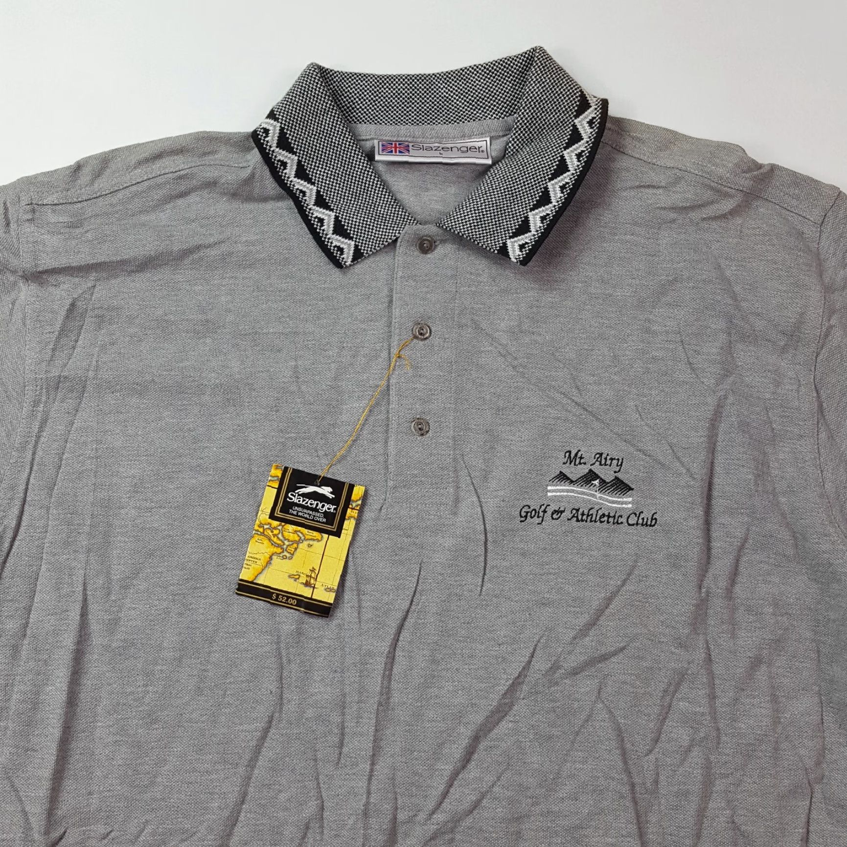 Vintage VINTAGE Slazenger Polo Men's L Gray Collared PGA Polo Shirt Button Sports Shirt Golf Casual 90s Aztec USA Retro Athletics Mens Size US L / EU 52-54 / 3 - 2 Thumbnail