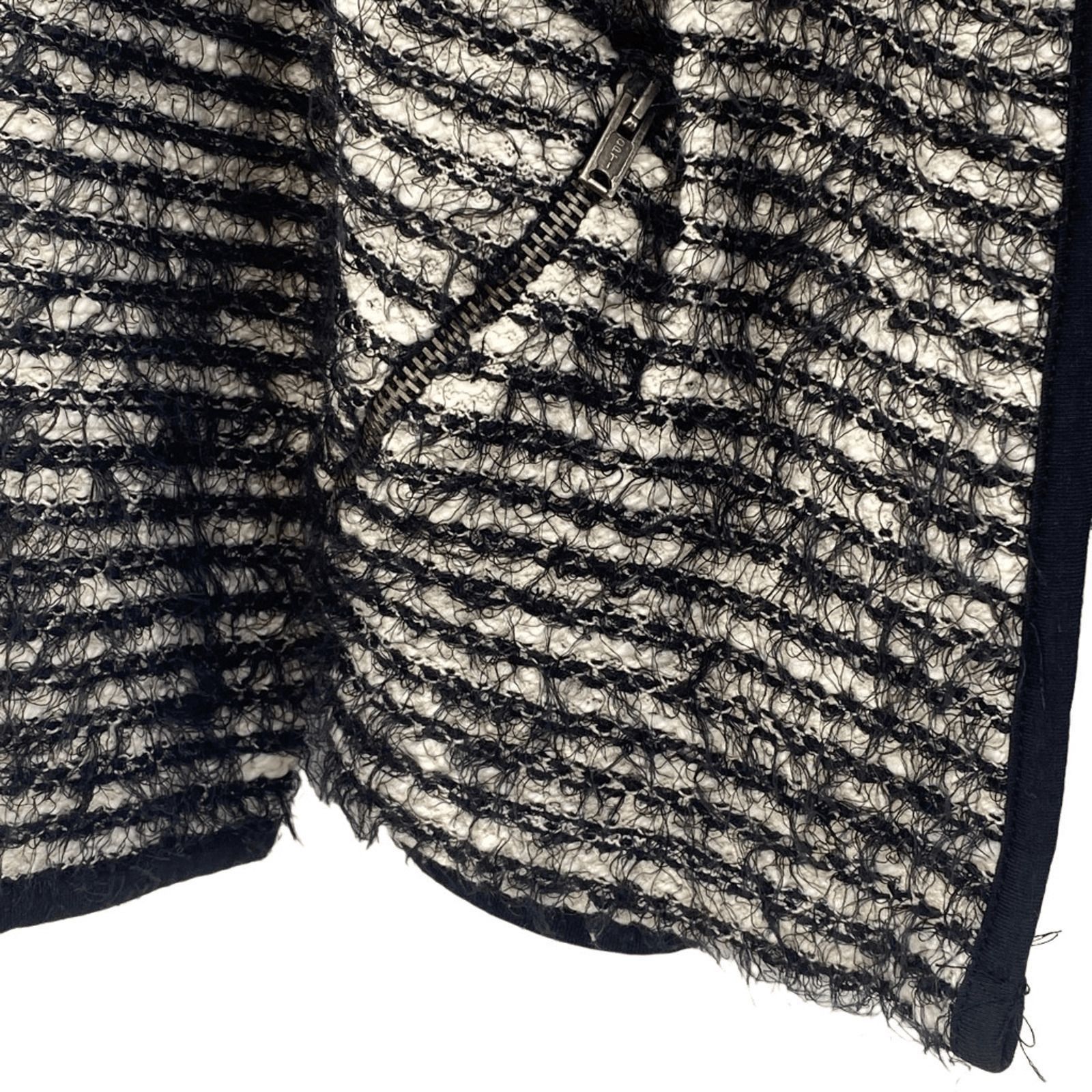 Asos Asos Black Cream Striped Knitted Open Front Cardigan Size 2 Preppy Versatile 60s Size XS / US 0-2 / IT 36-38 - 7 Thumbnail