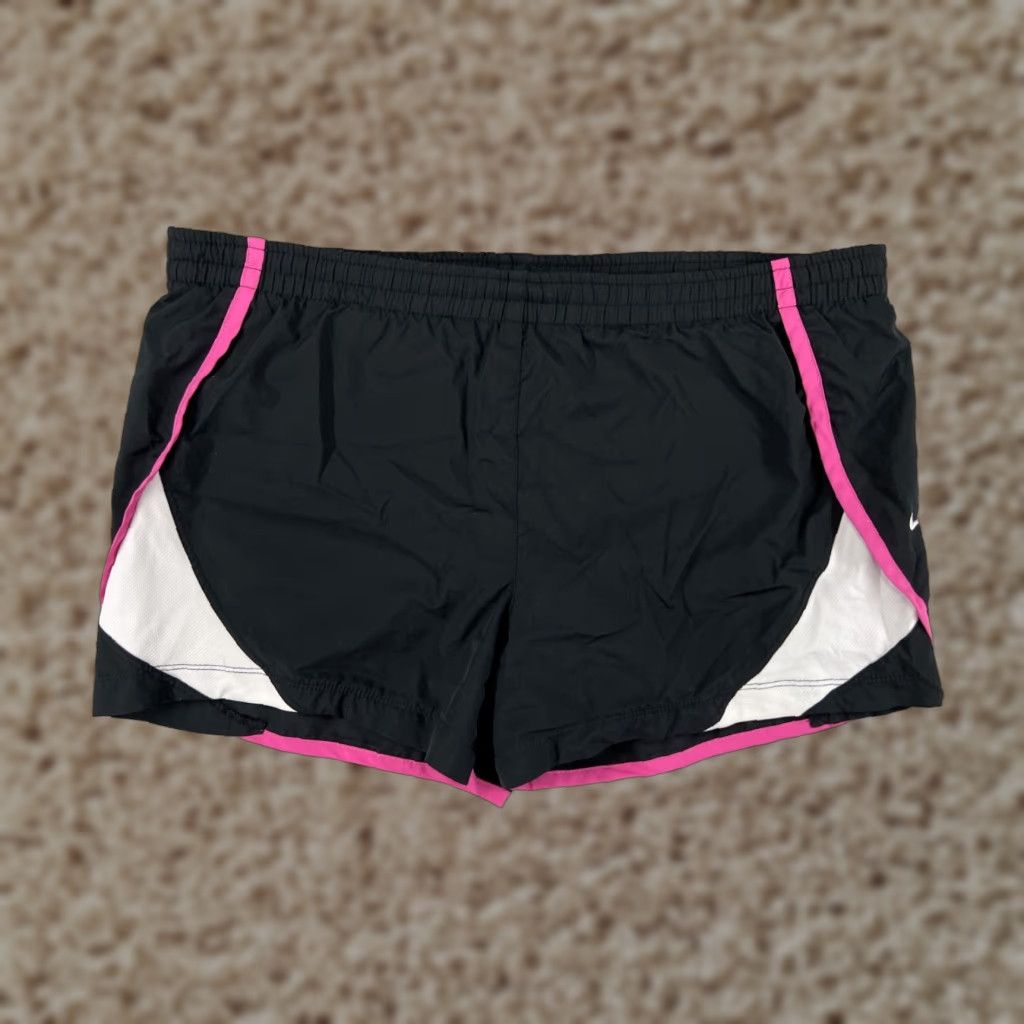 Nike Nike Shorts Womens Medium Black Pink Running Jogging 100% Polyester Swoosh Lined Size 32" / US 10 / IT 46 - 1 Thumbnail